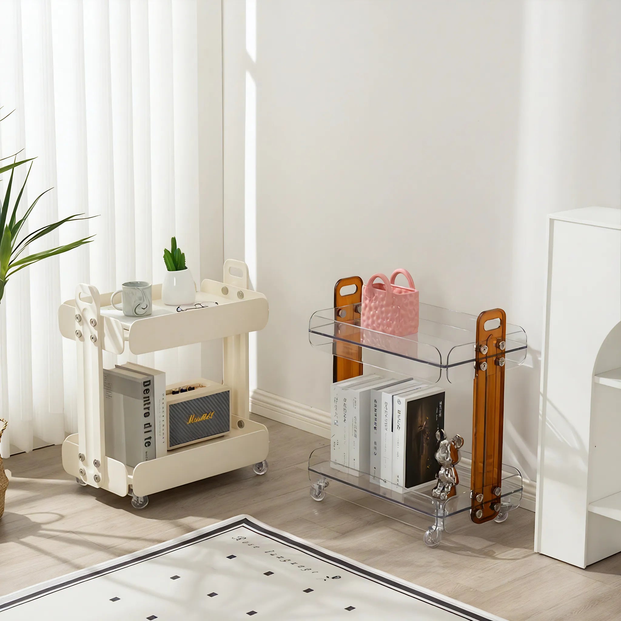 Rolling Minimalism: The Modern Acrylic Cart Aescraft
