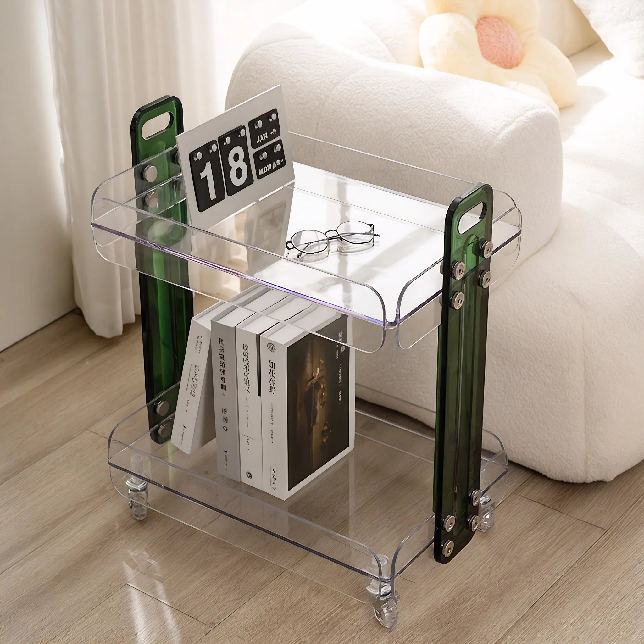Rolling Minimalism: The Modern Acrylic Cart Aescraft