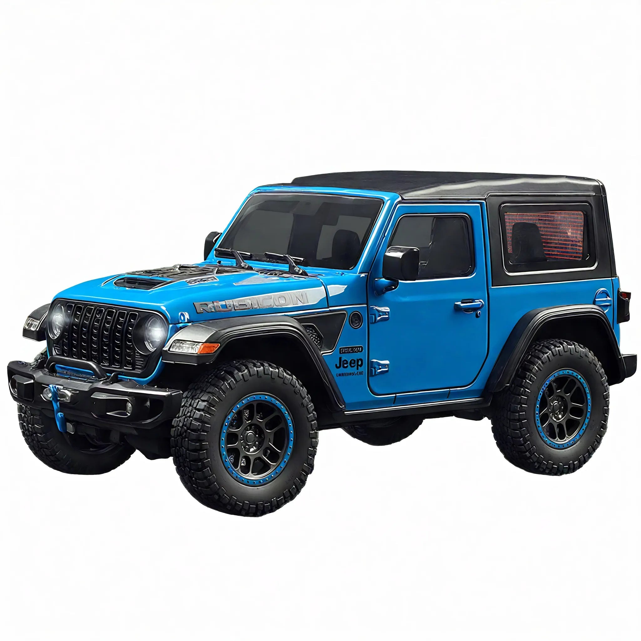 Rugged Roads Ahead – 1:18 Jeep Wrangler Model Aescraft Blue-Hard Top