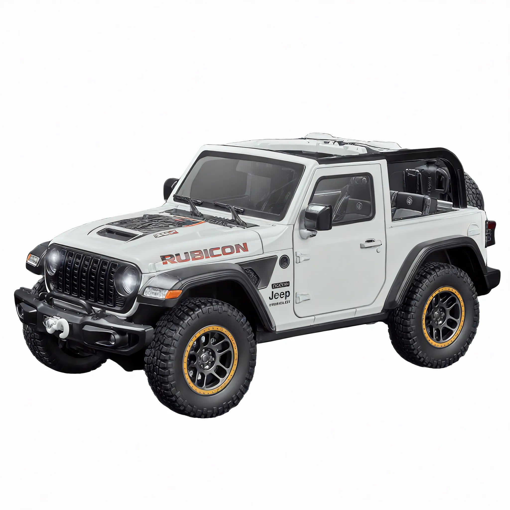 Rugged Roads Ahead – 1:18 Jeep Wrangler Model Aescraft White-Convertible
