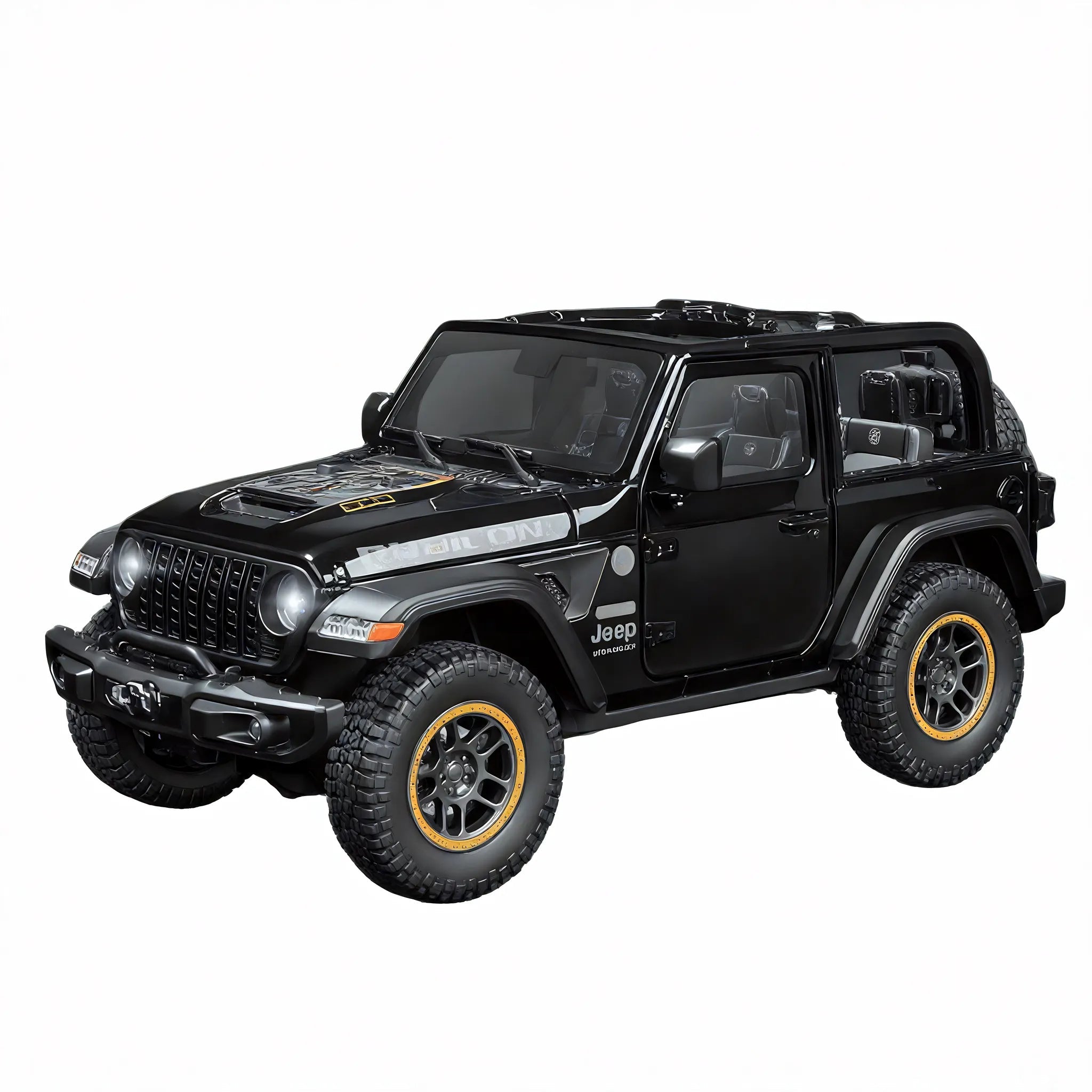 Rugged Roads Ahead – 1:18 Jeep Wrangler Model Aescraft Black-Convertible