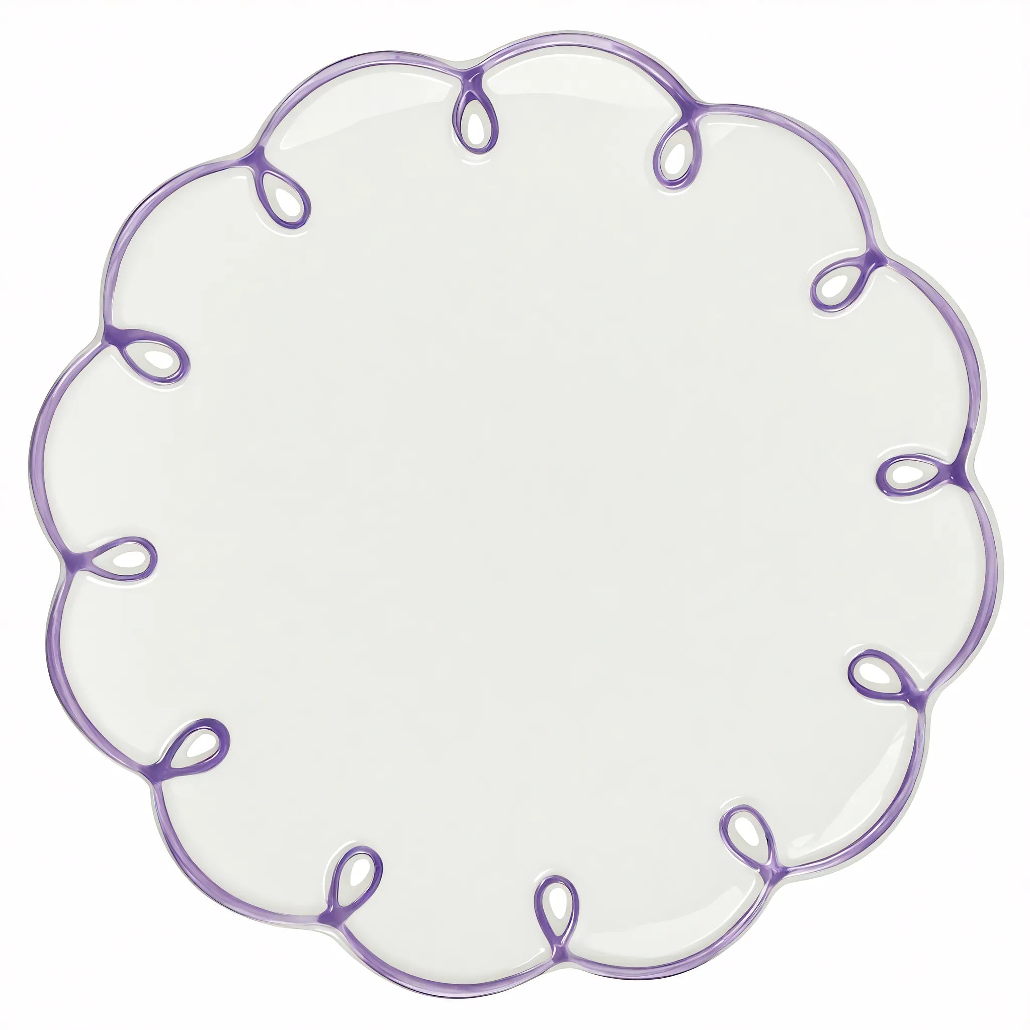 Scallop Edge Ceramic Plate and Cup Set Aescraft