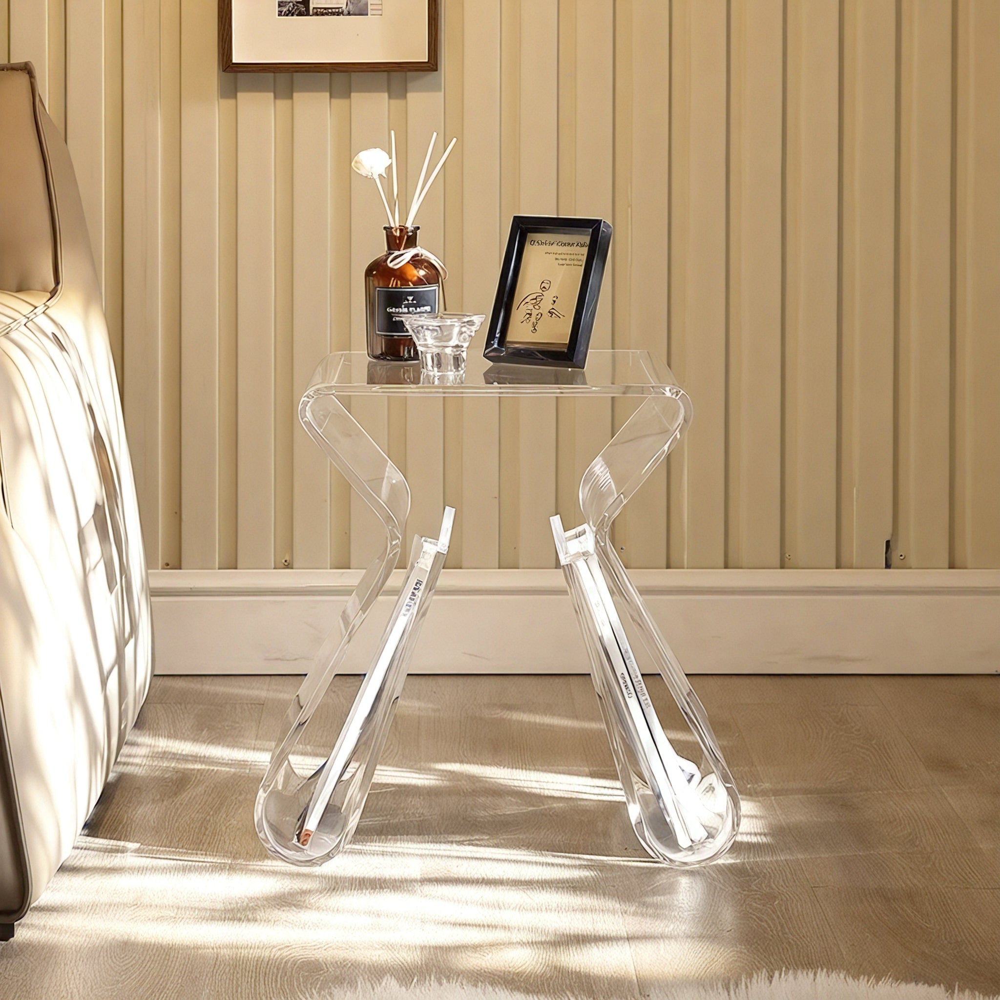 Sculpted Acrylic Accent Table  Aescraft Transparent