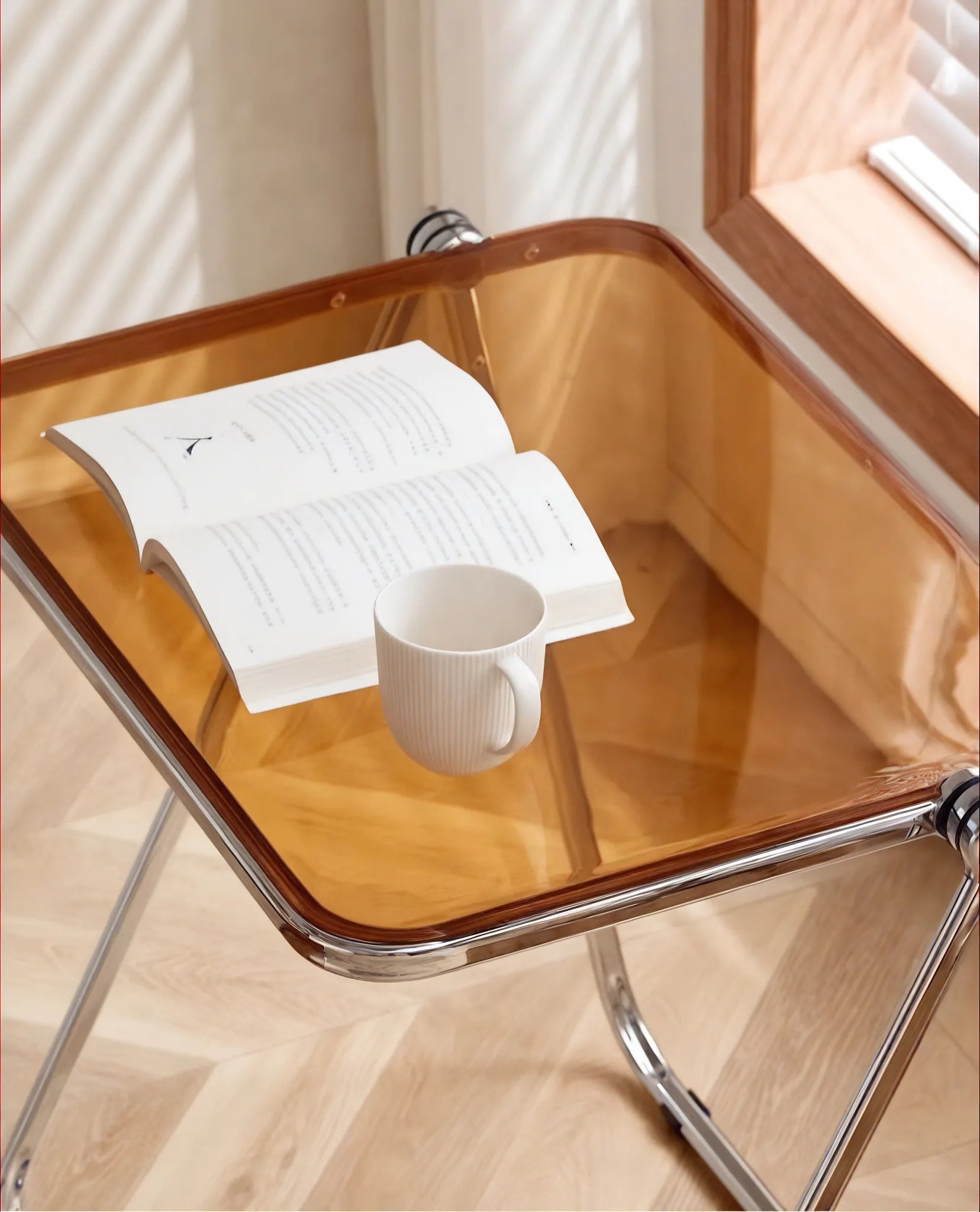 Sleek Fold: Minimalist Crystal Table  Aescraft