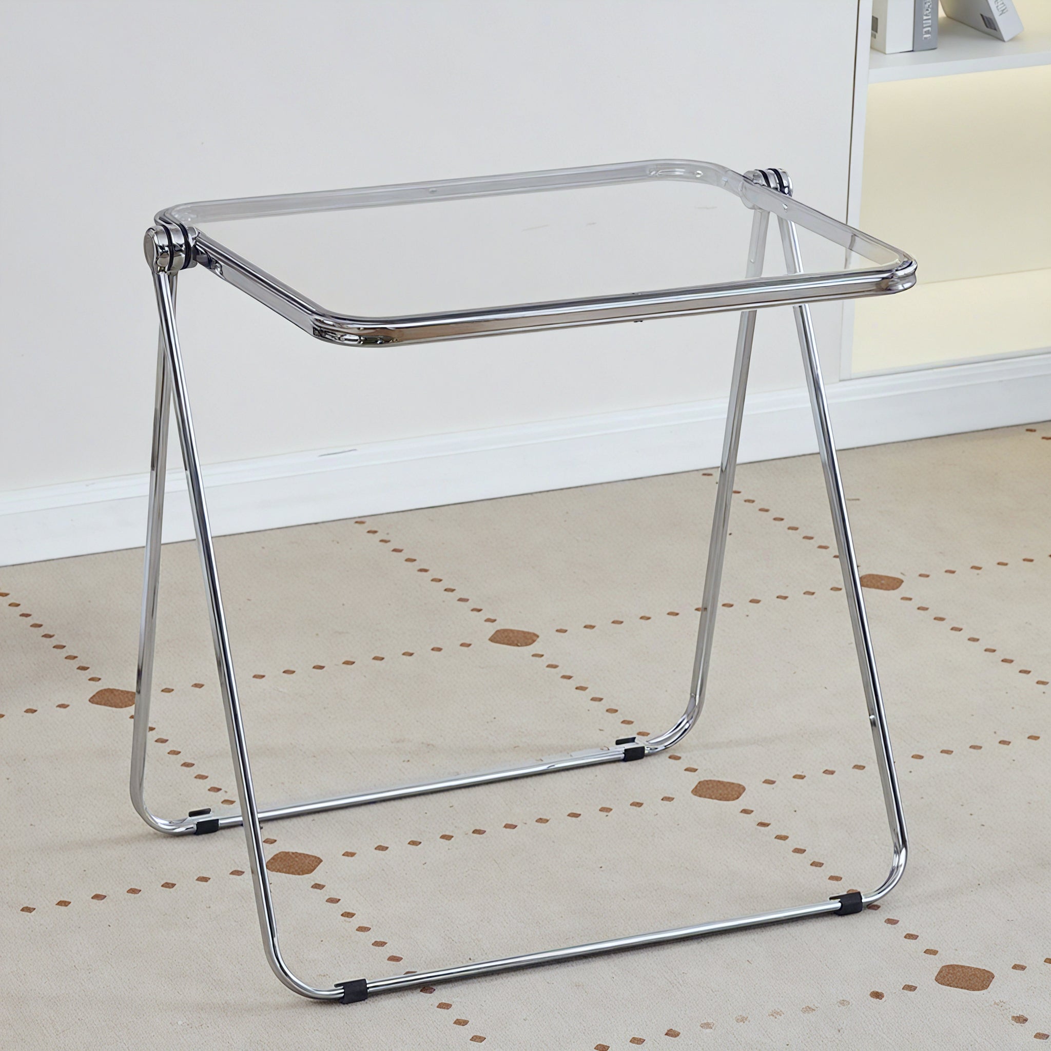 Sleek Fold: Minimalist Crystal Table  Aescraft Clear