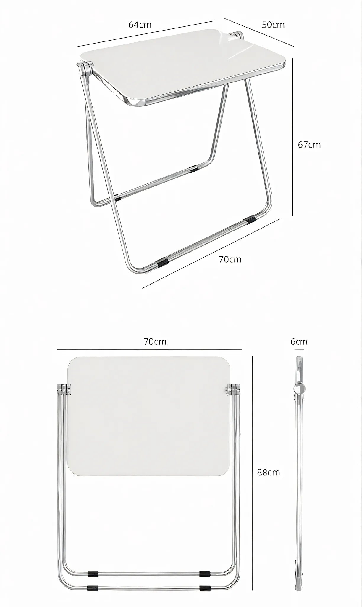 Sleek Fold: Minimalist Crystal Table  Aescraft