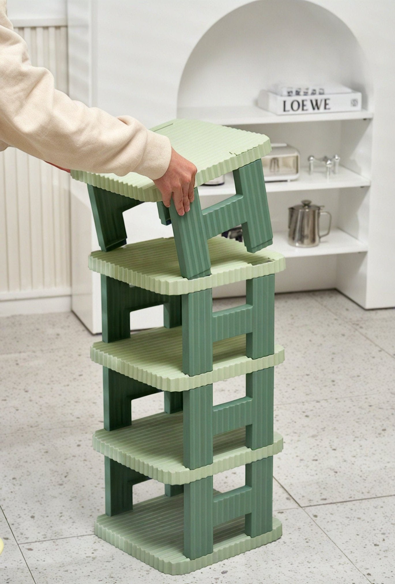 Sleek Tiered Shoe Tower Aescraft