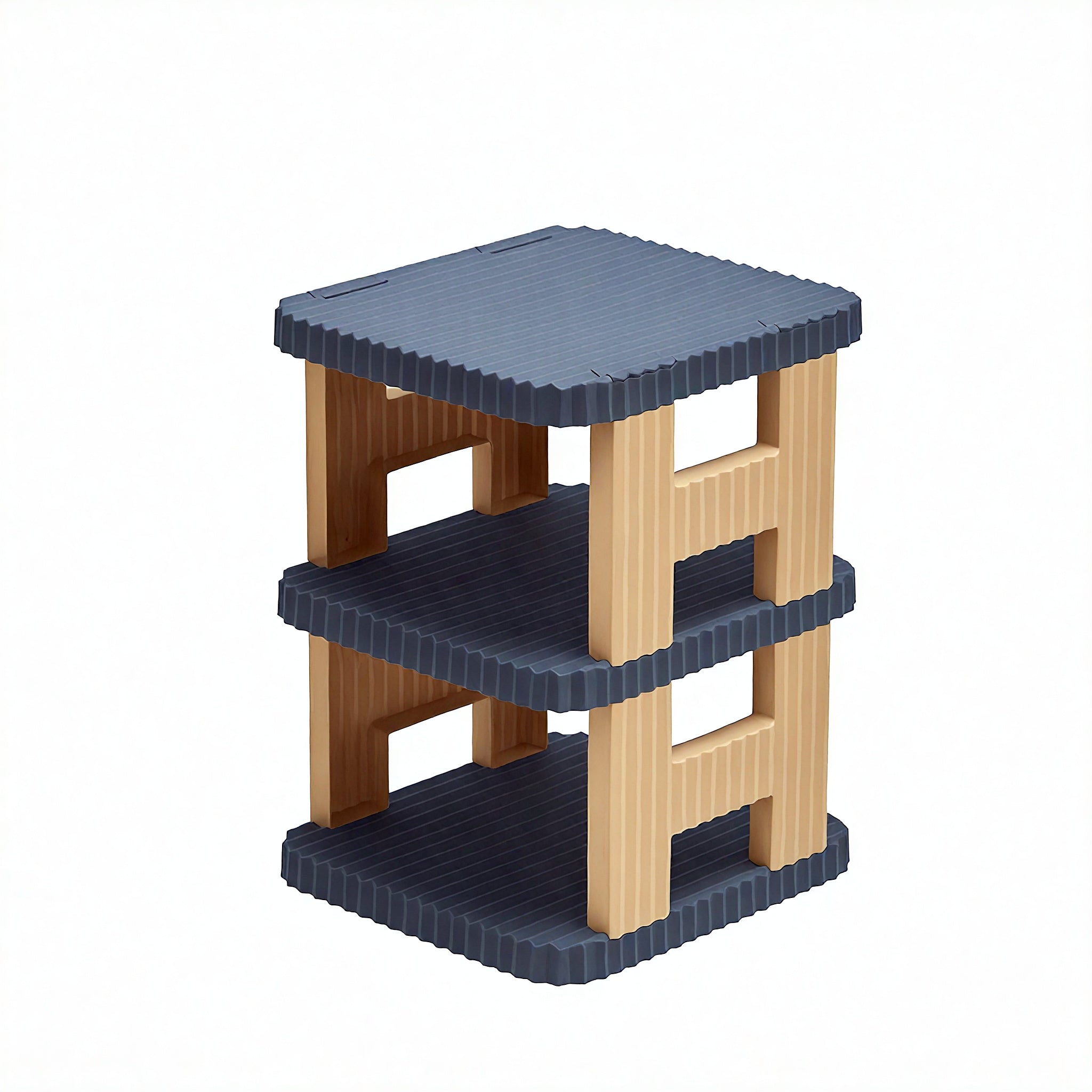 Sleek Tiered Shoe Tower Aescraft Blue 3