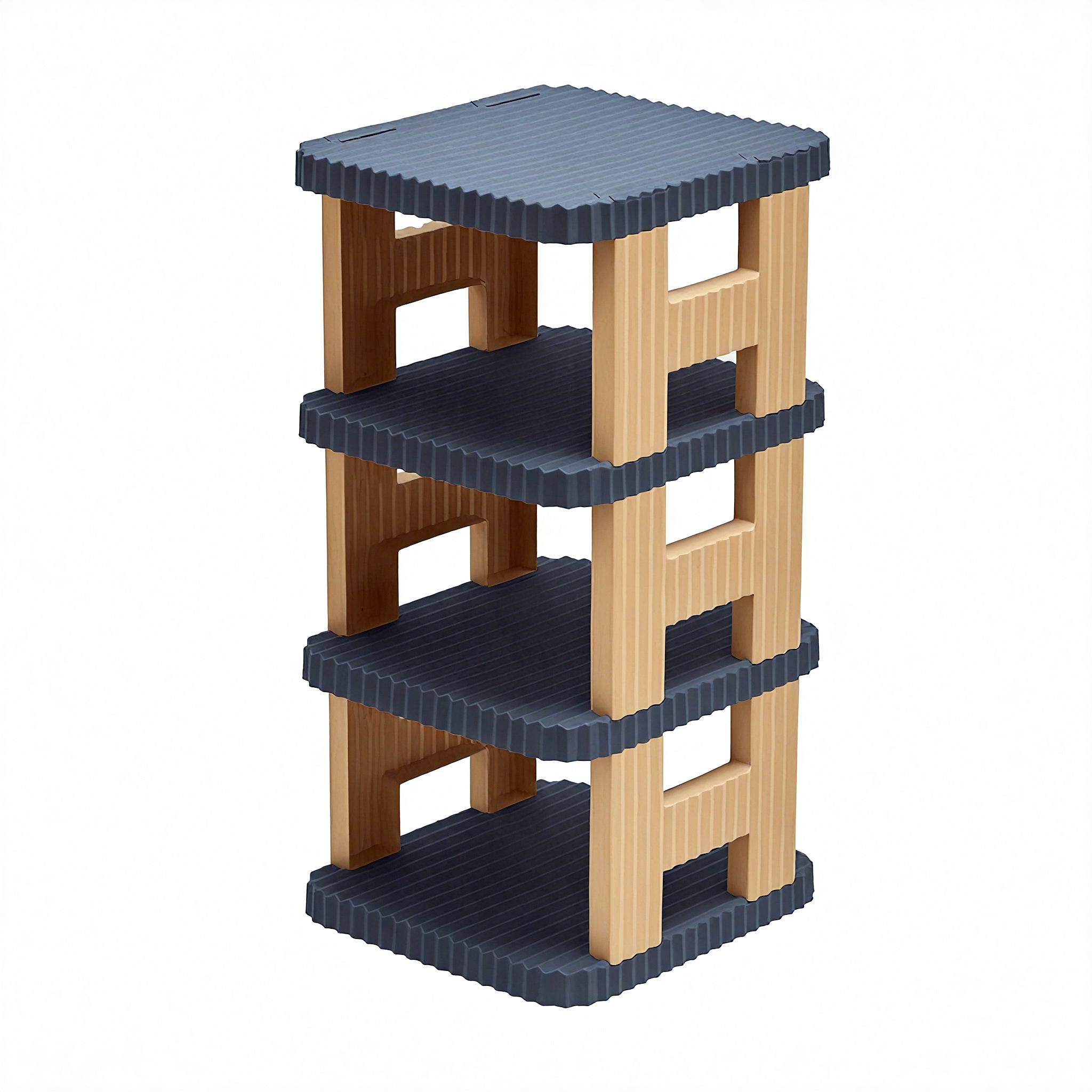 Sleek Tiered Shoe Tower Aescraft Blue 4