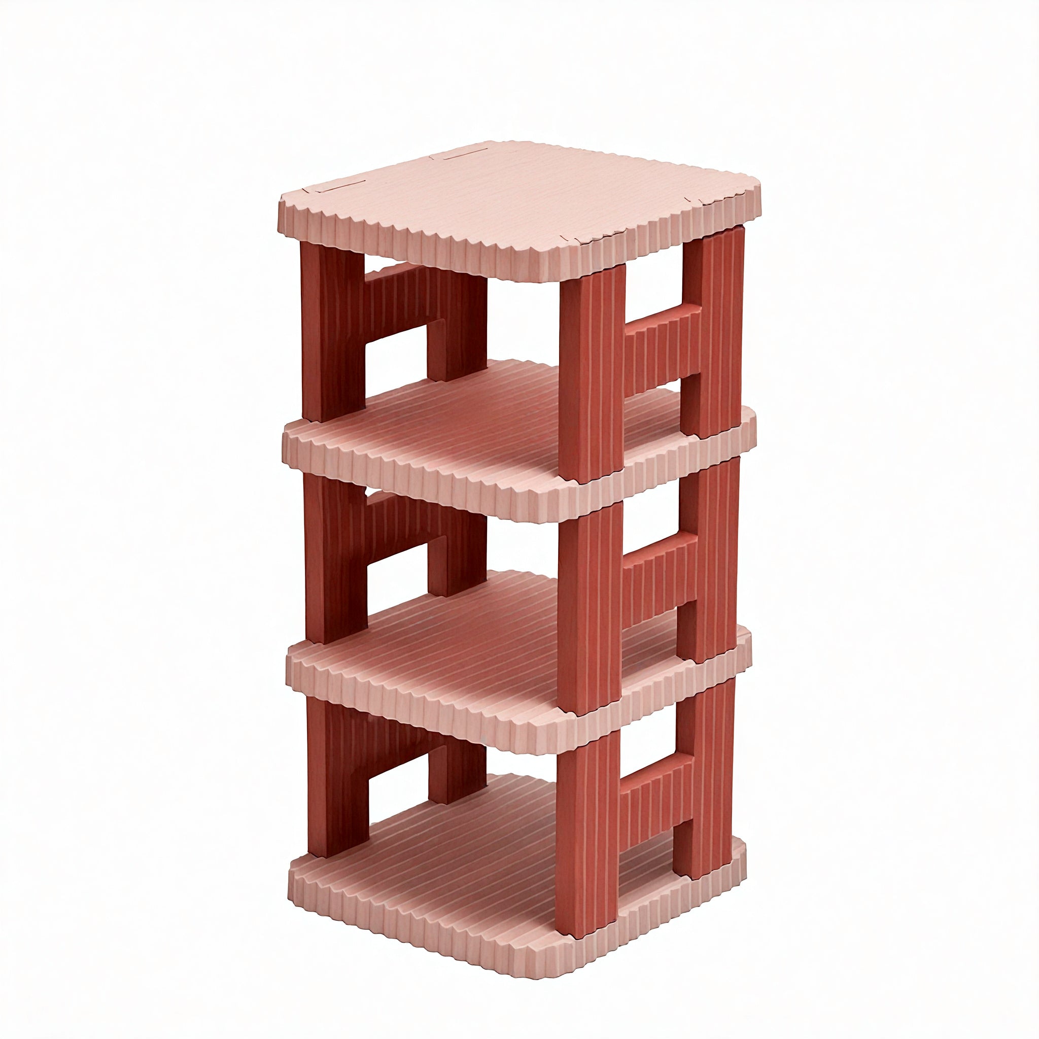 Sleek Tiered Shoe Tower Aescraft Red 4
