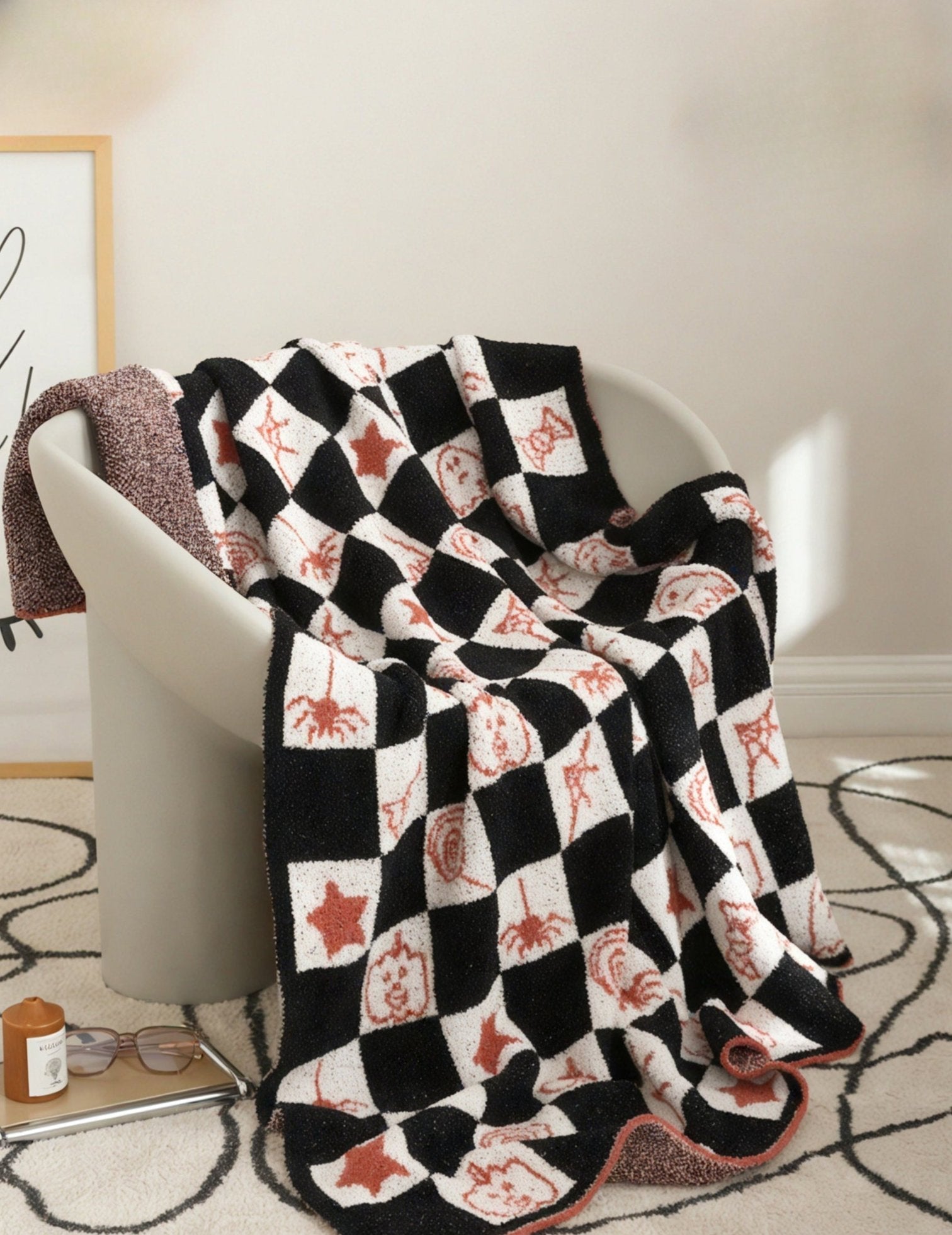 Spooky Snuggle Throw Blanket Aescraft Black