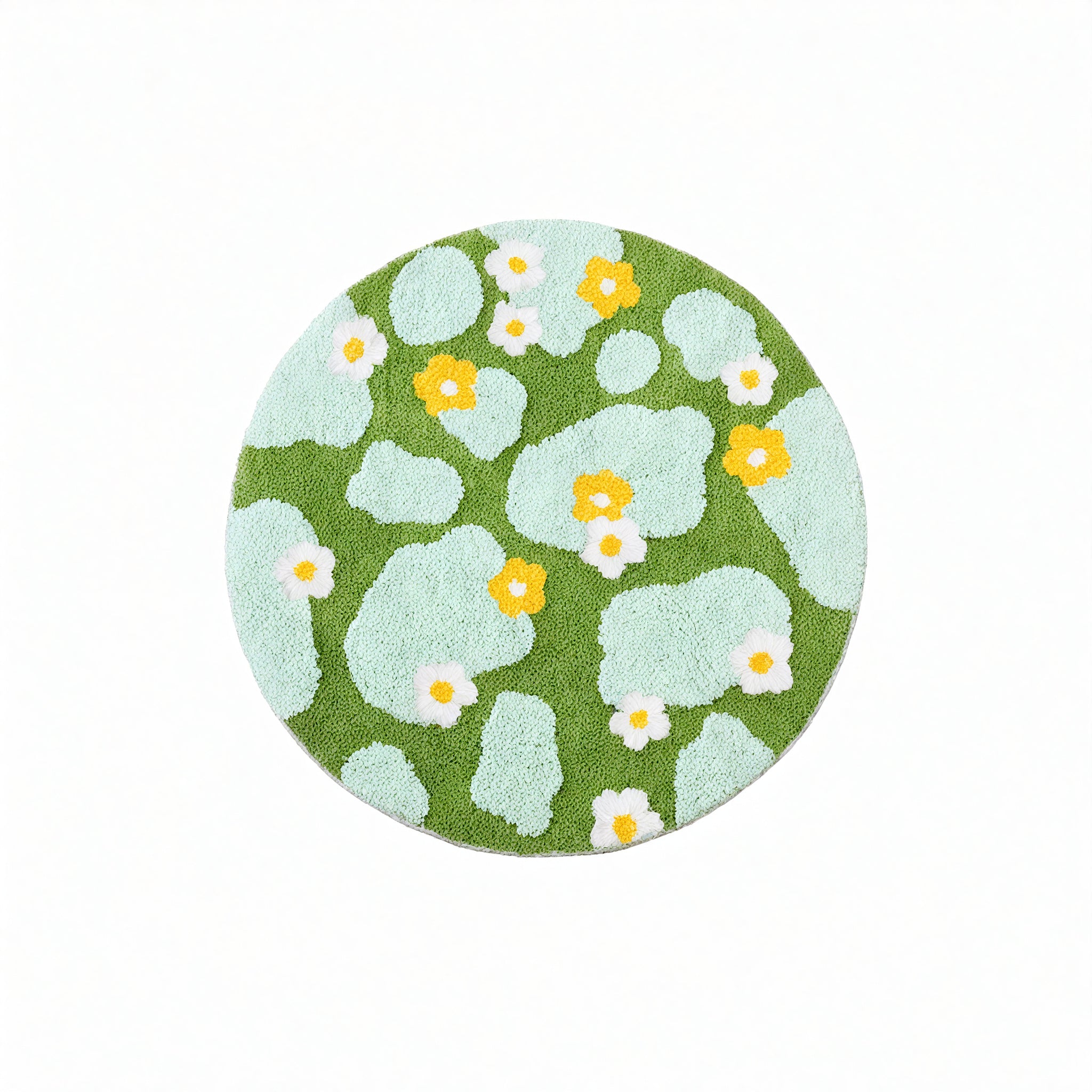 Spring Meadow Circle Rug – Bloom Underfoot Aescraft Light Green 100cm