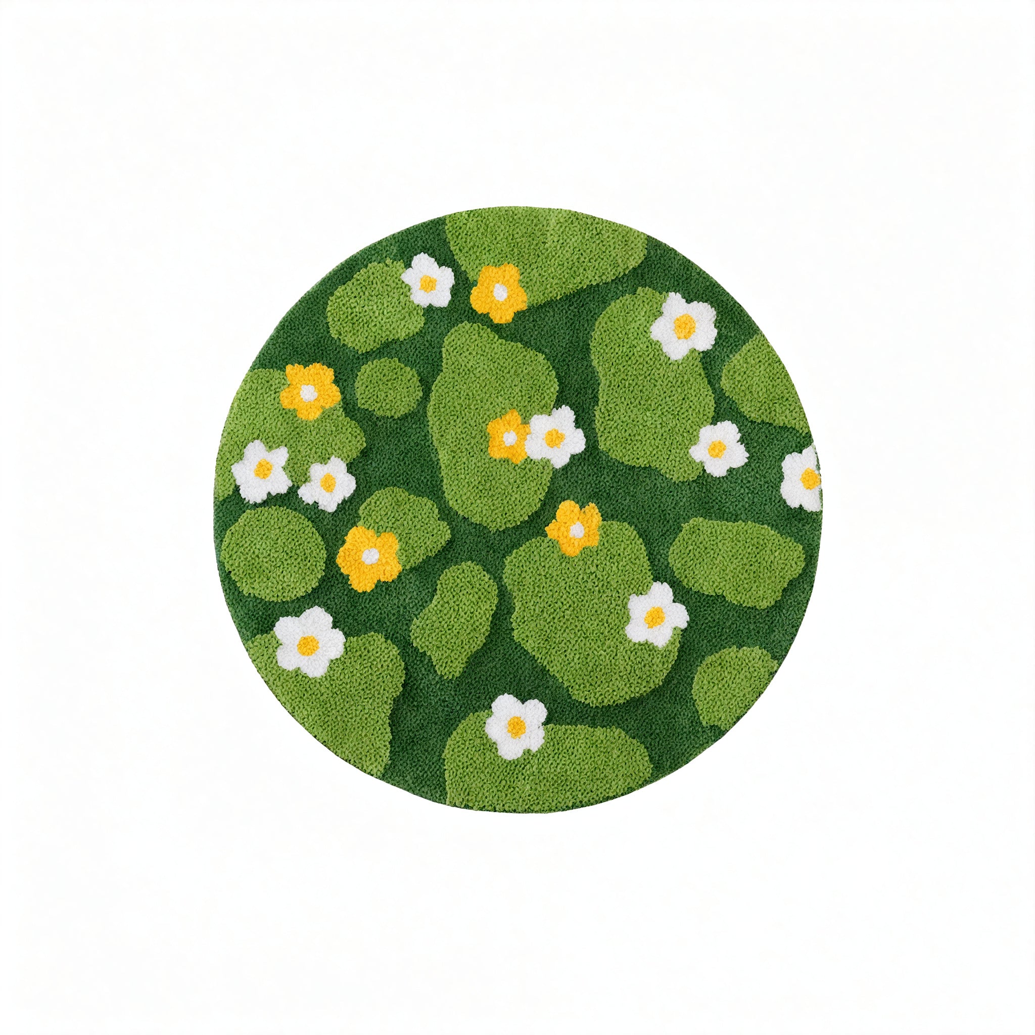 Spring Meadow Circle Rug – Bloom Underfoot Aescraft Dark Green 100cm