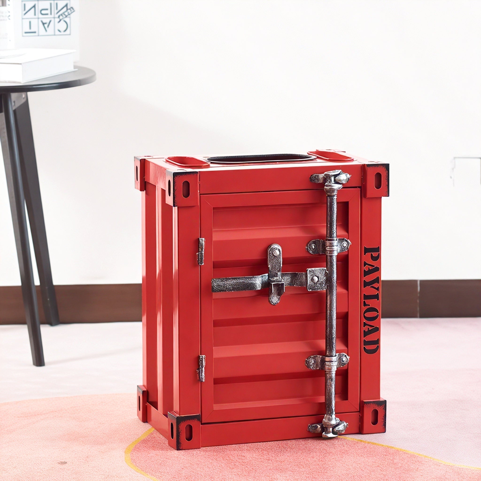 The Depot Waste Bin – Industrial Edge Aescraft Red