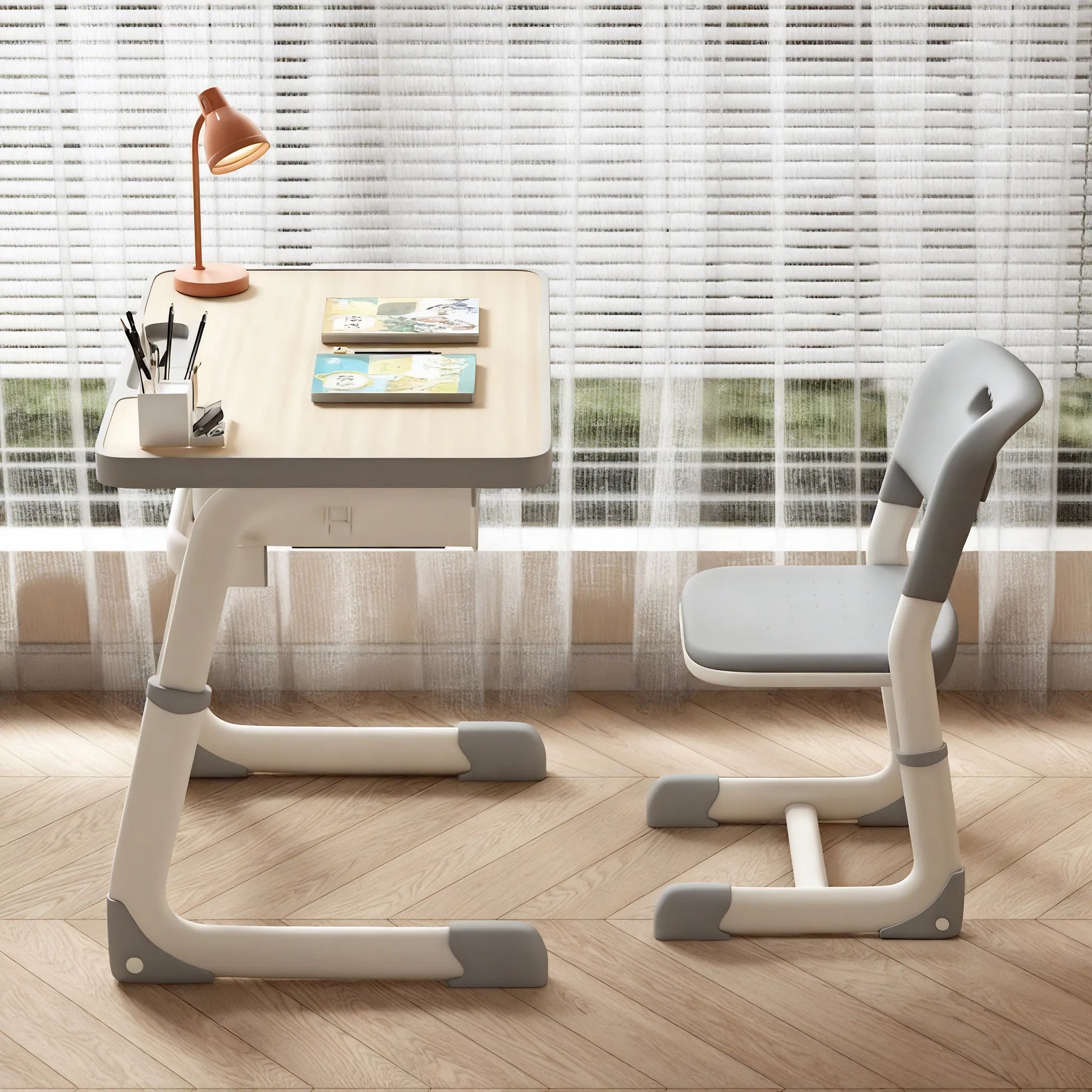 The Elegant Scholar – Sleek Desk & Chair Set Aescraft