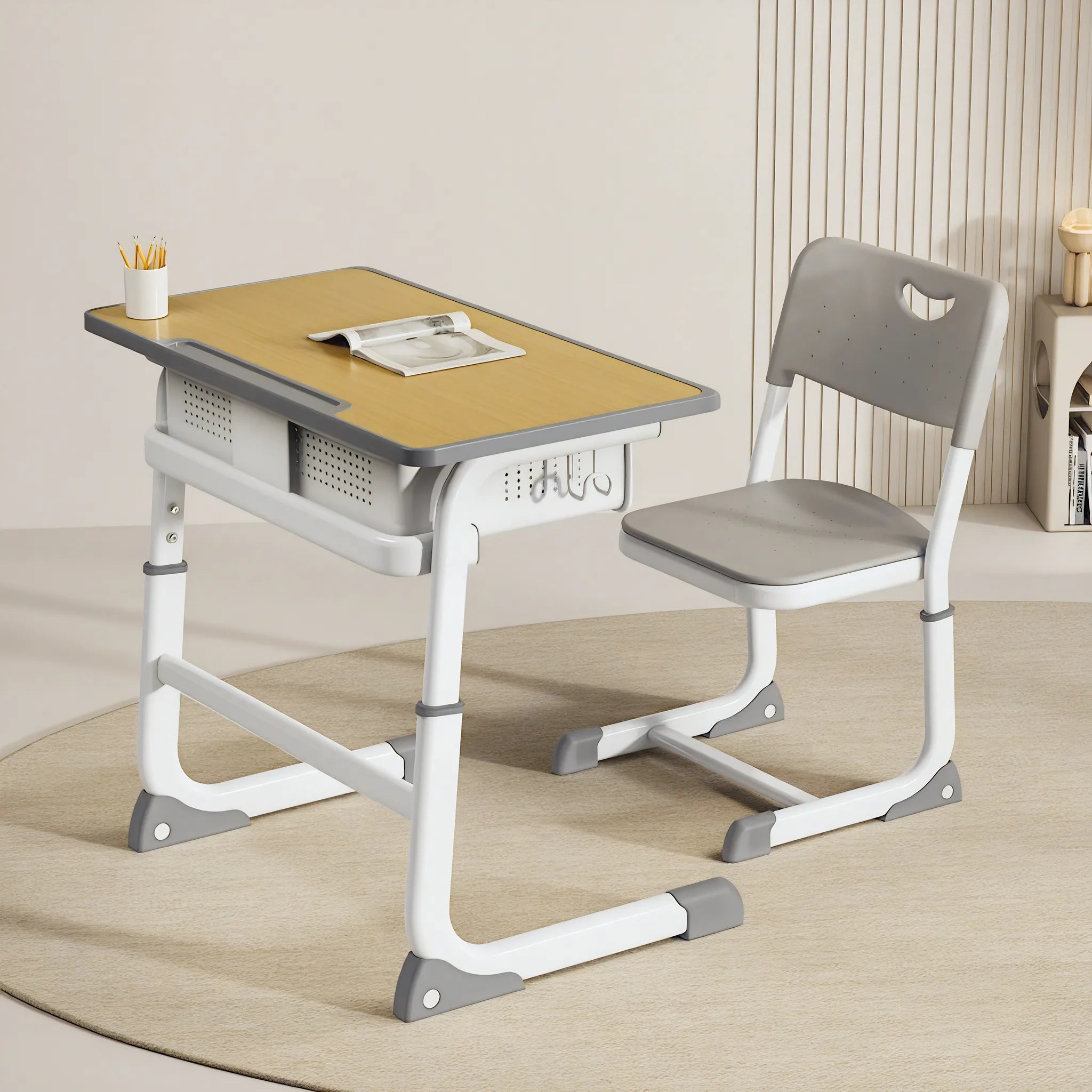 The Elegant Scholar – Sleek Desk & Chair Set Aescraft