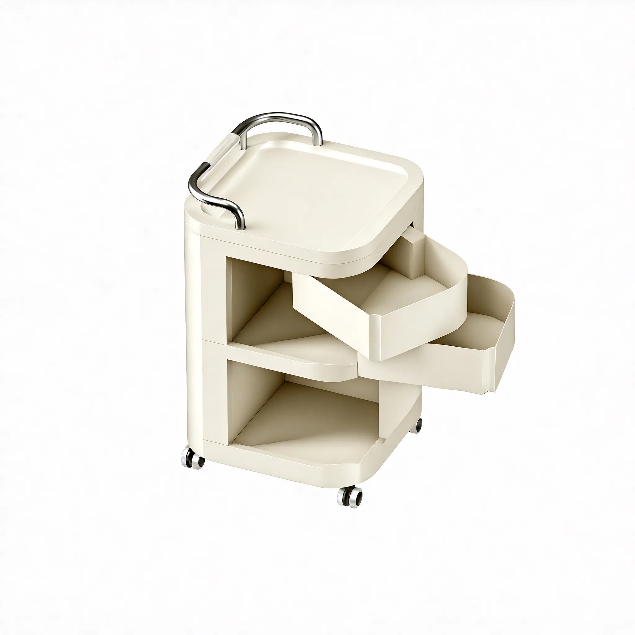 The Nomad StashCart – Stylish Mobility for Your Space Aescraft 2 2 Layer White-2 Drawers