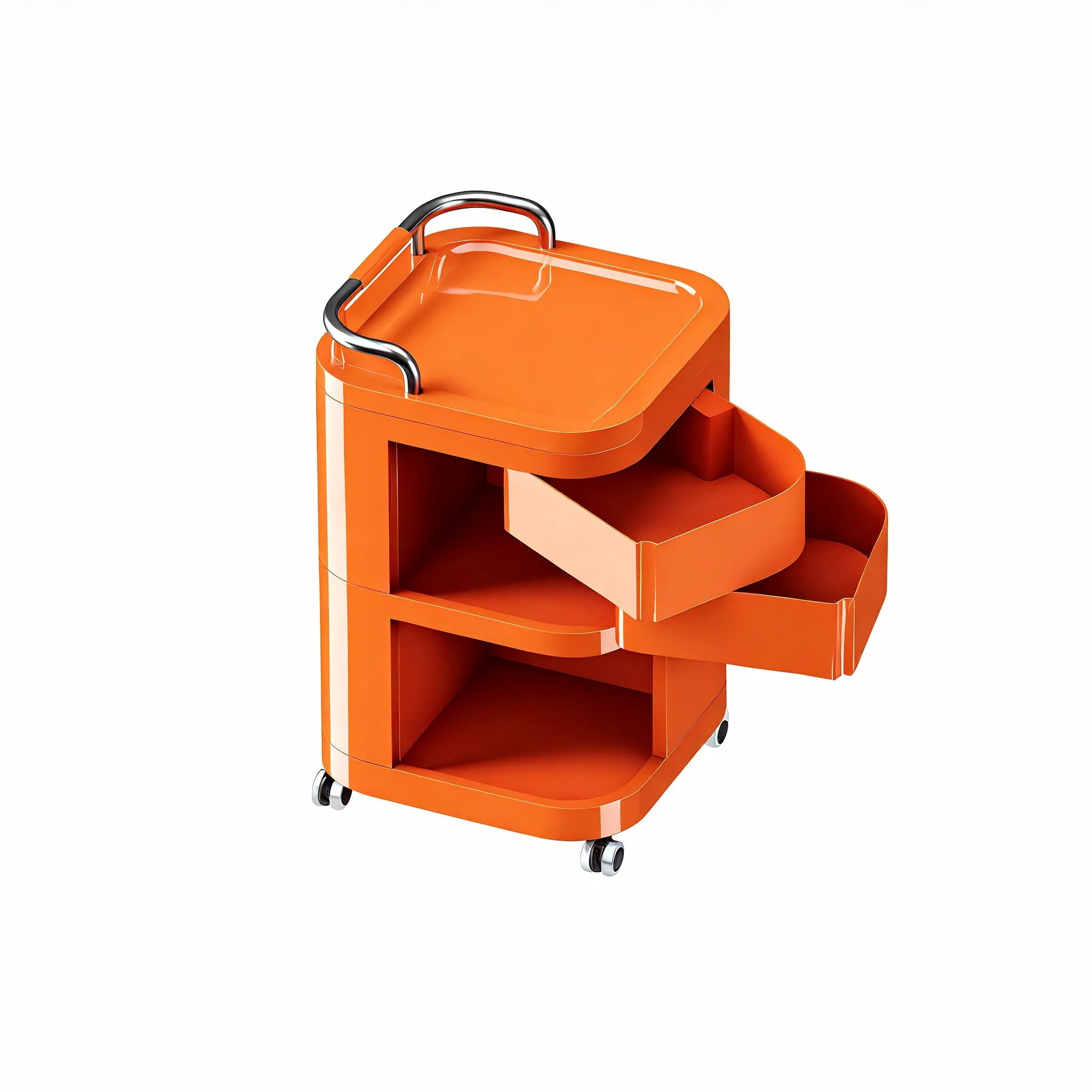 The Nomad StashCart – Stylish Mobility for Your Space Aescraft 2 2 Layer Orange-2 Drawers