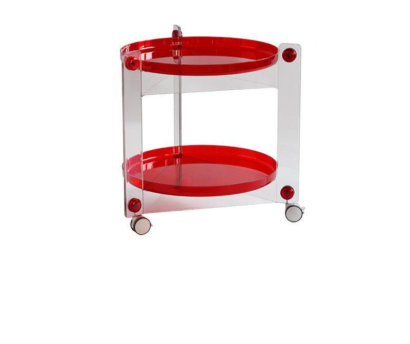 The Pop 'n' Roll Sidekick Table Aescraft Clear Red Tray + Clear Bracket