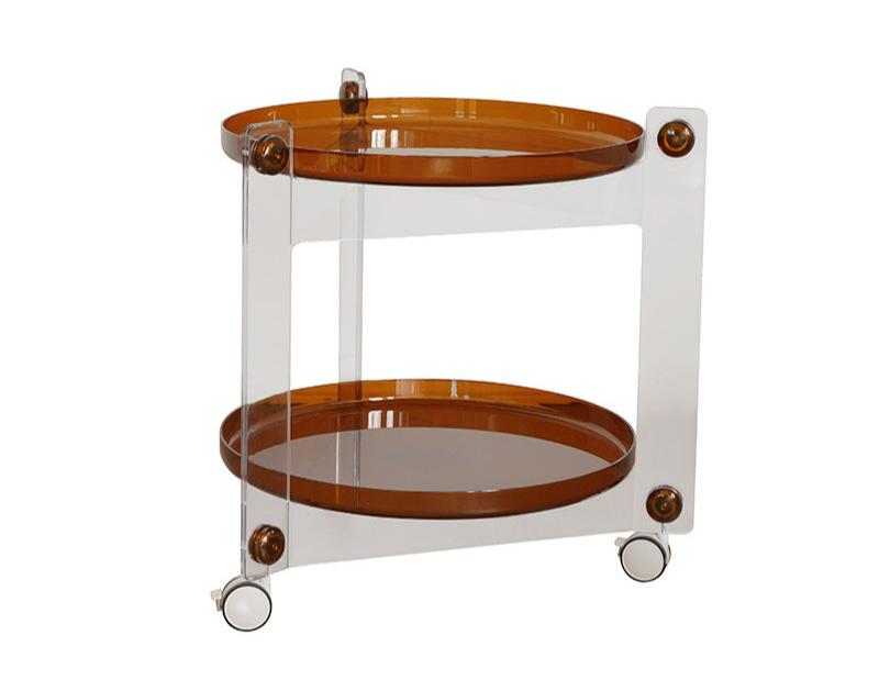 The Pop 'n' Roll Sidekick Table Aescraft Clear Amber Tray + Clear Bracket