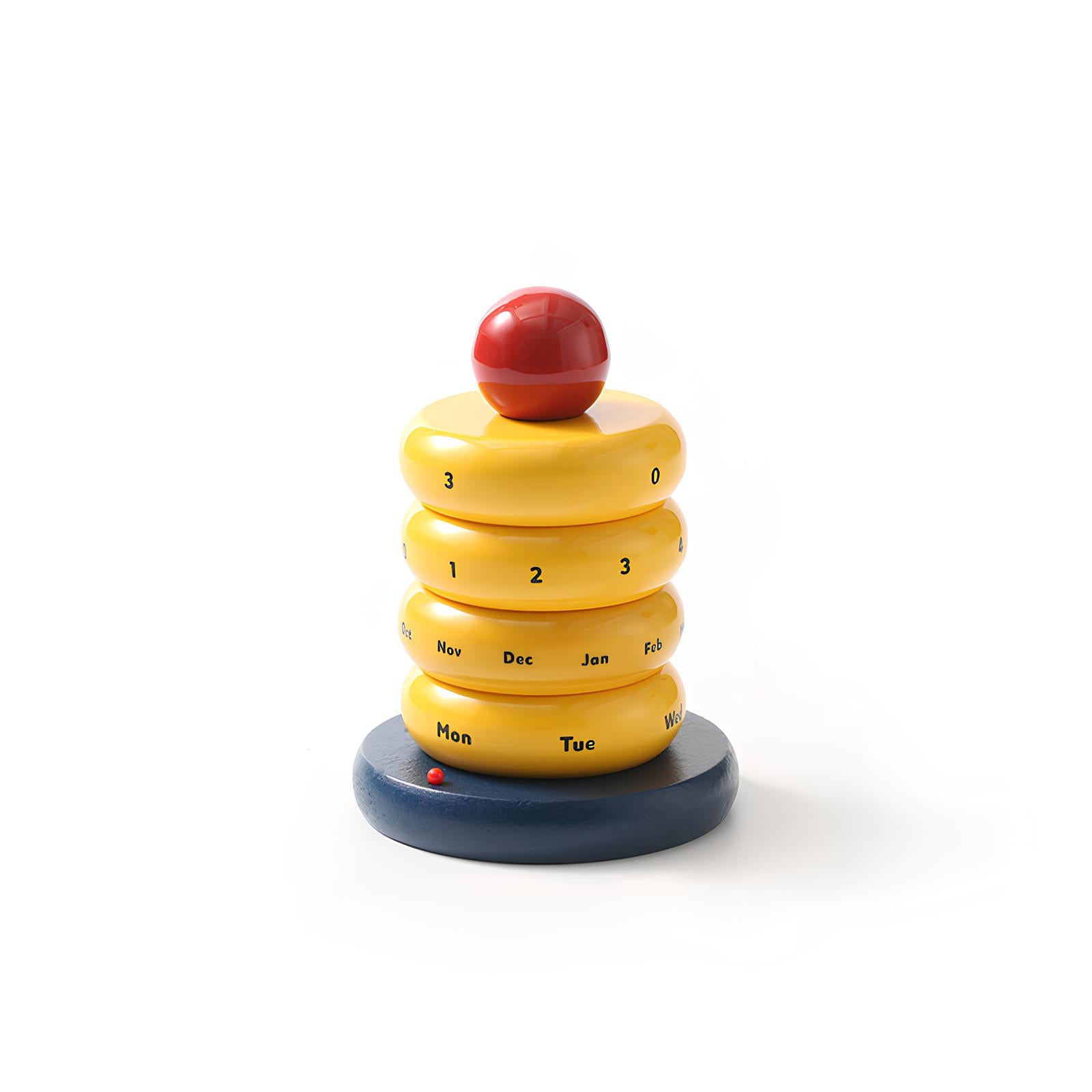 Time Twister Desk Calendar – A Bold and Interactive Display Aescraft Yellow
