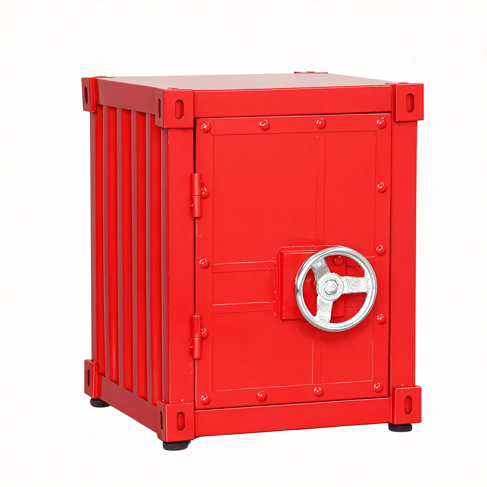 Vault-Inspired Metal Storage Cabinet  Aescraft Red