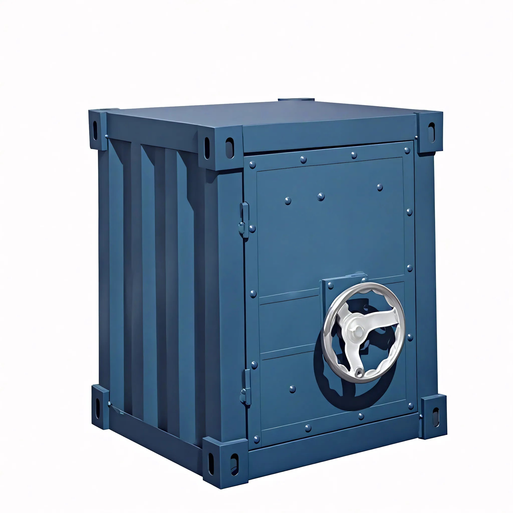 Vault-Inspired Metal Storage Cabinet  Aescraft Blue