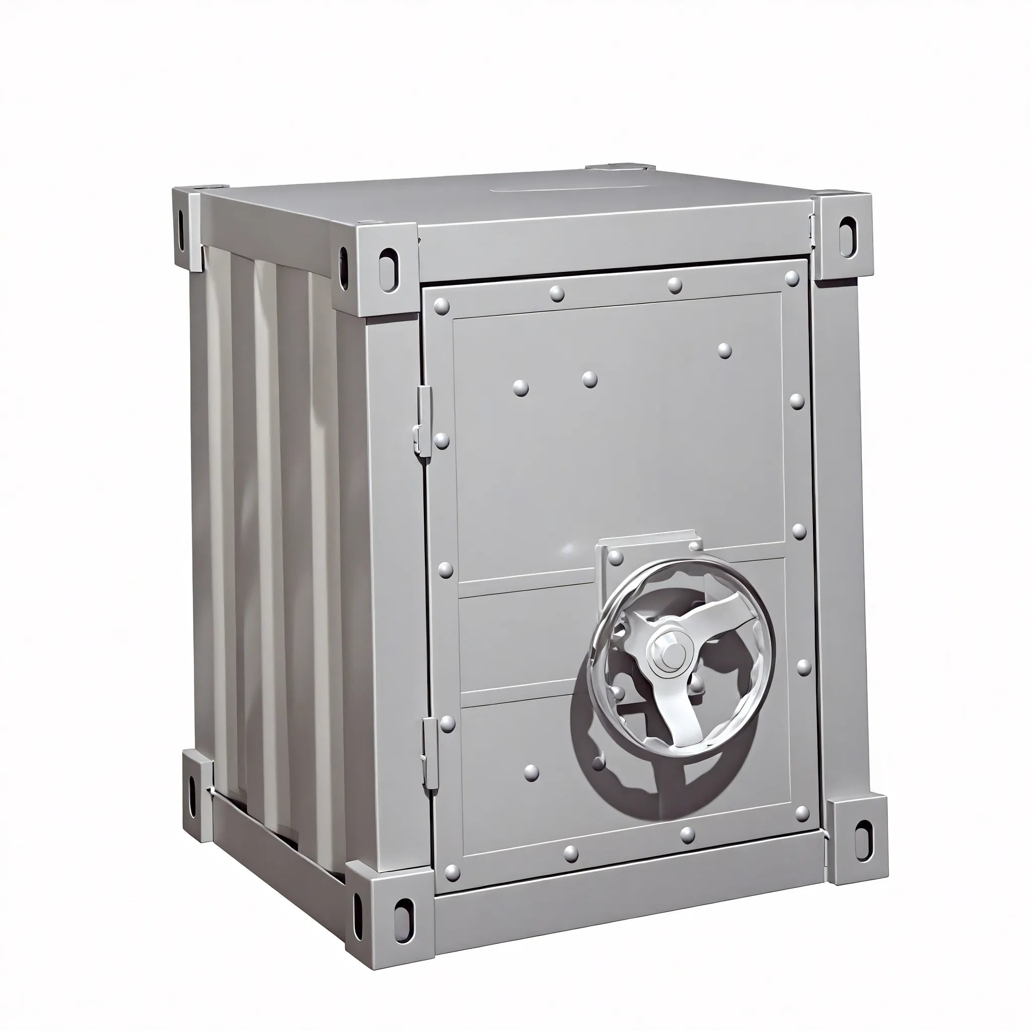 Vault-Inspired Metal Storage Cabinet  Aescraft Silver