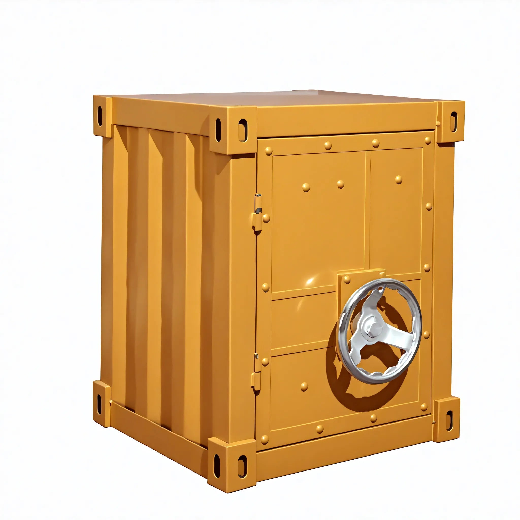 Vault-Inspired Metal Storage Cabinet  Aescraft Gold