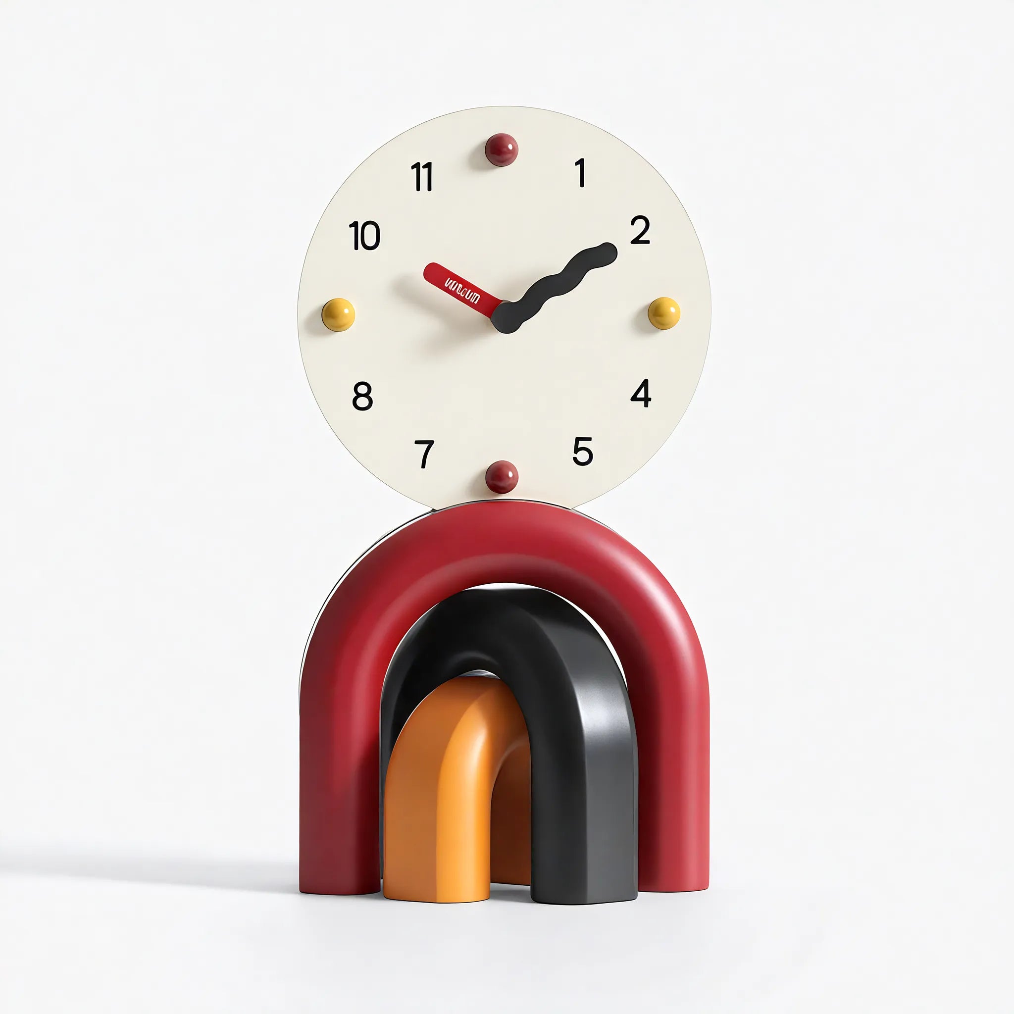 Vibrant Arch Desktop Clock  Aescraft Colorful Red