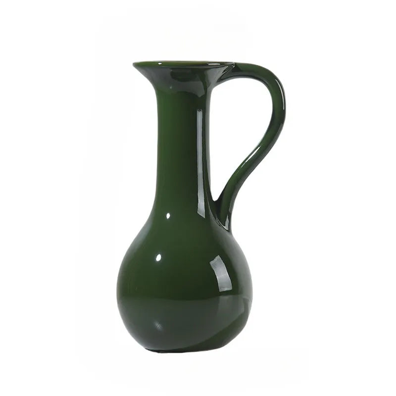Vintage Charm Jug – Ceramic Pitcher Vase  Aescraft Green