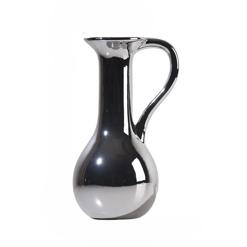 Vintage Charm Jug – Ceramic Pitcher Vase  Aescraft Silver