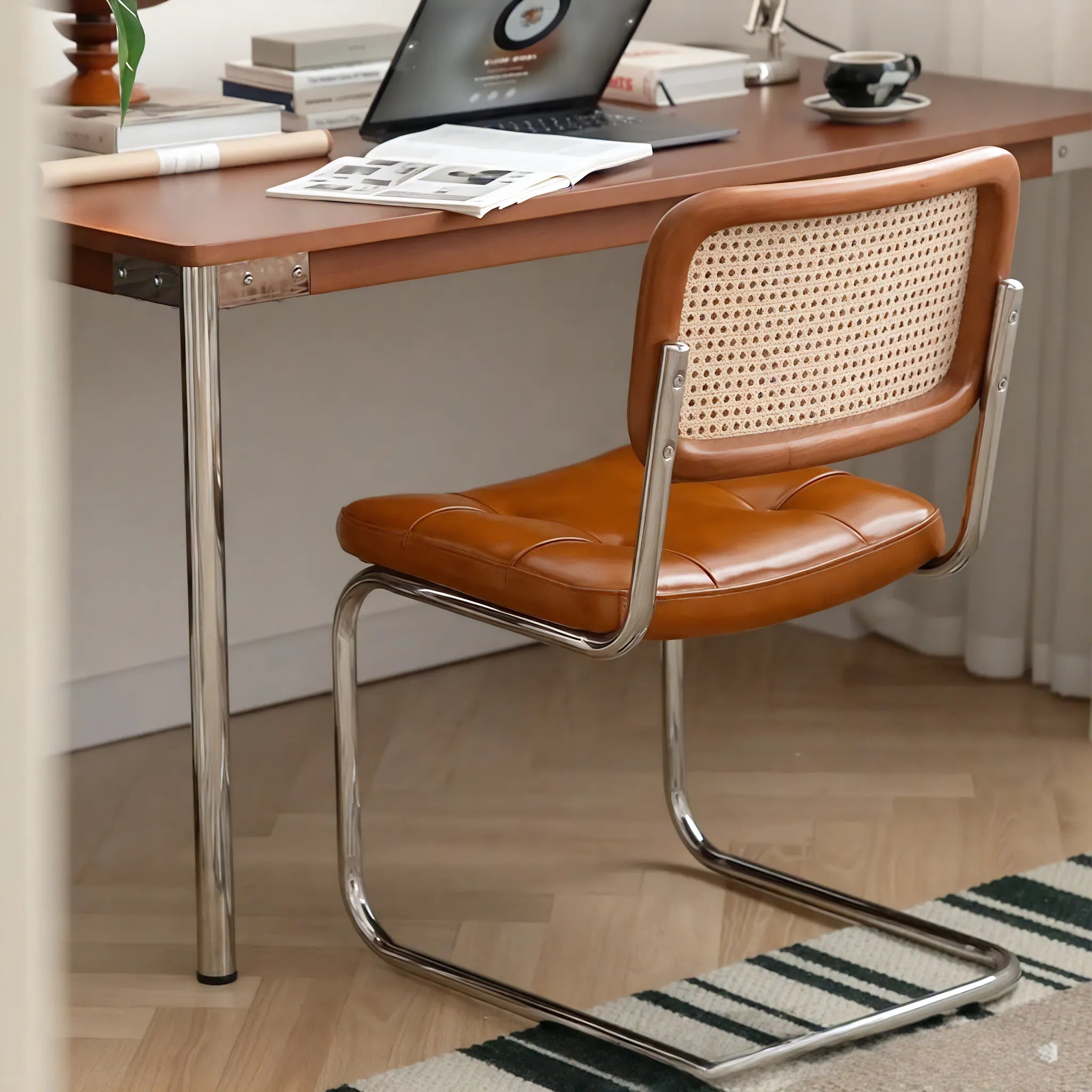 Vintage Nordic Rattan Dining Chair  Aescraft