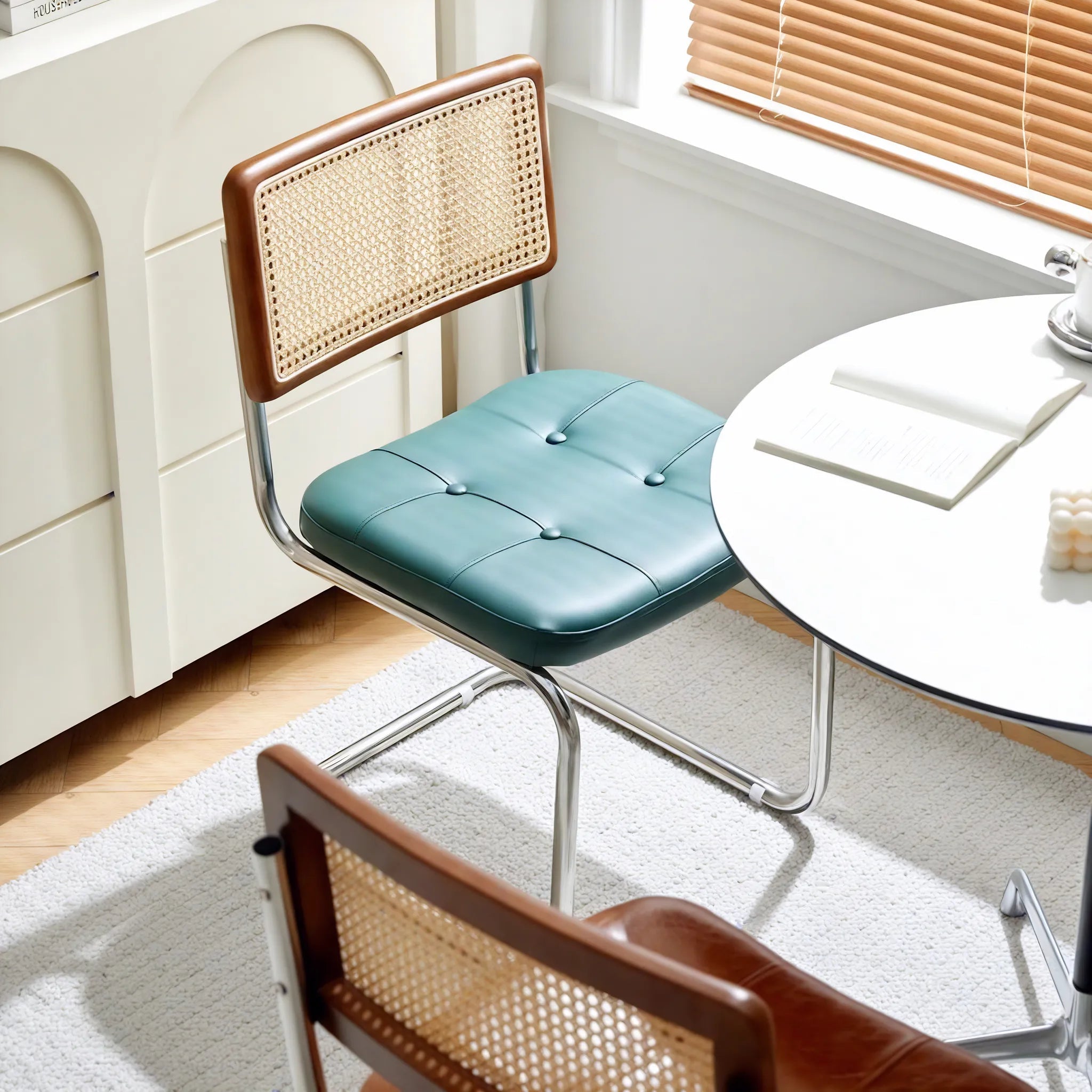 Vintage Nordic Rattan Dining Chair  Aescraft