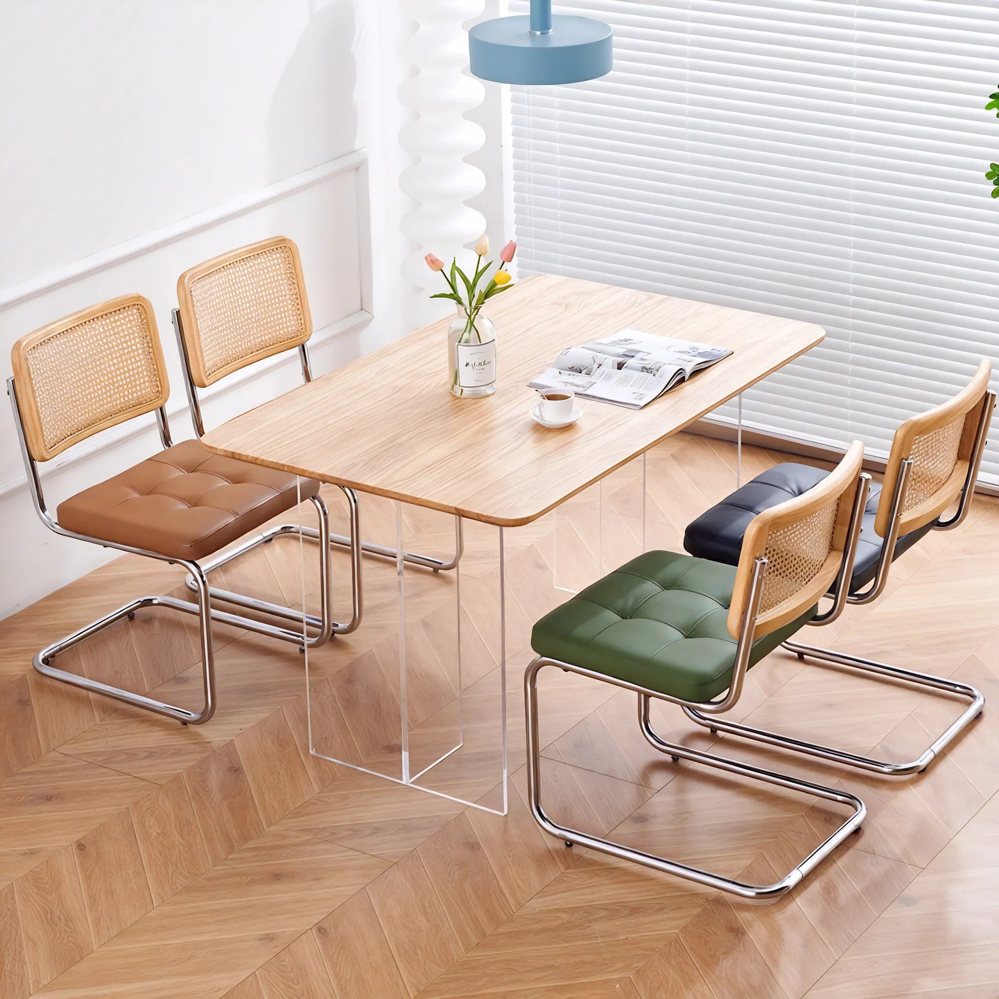 Vintage Nordic Rattan Dining Chair  Aescraft