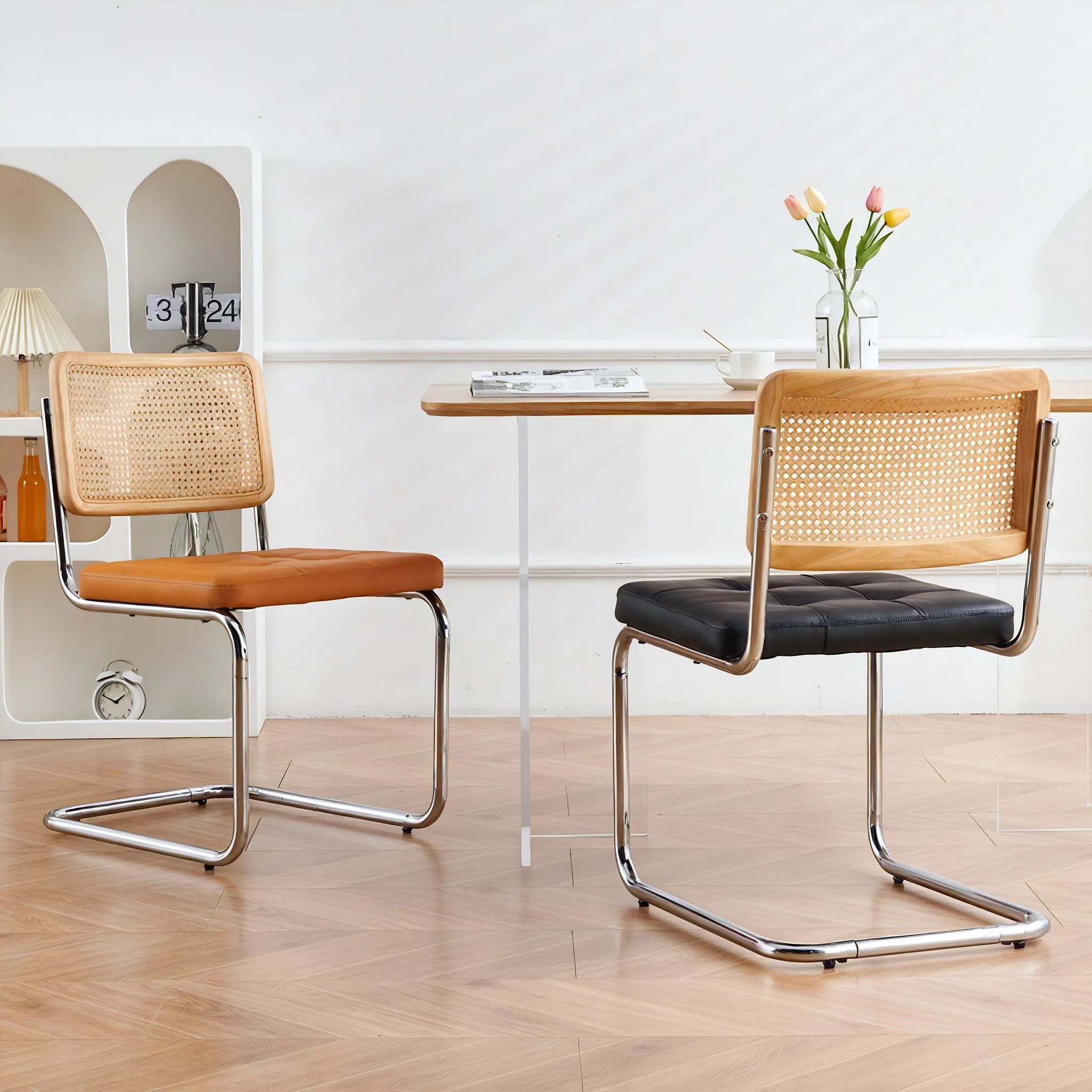 Vintage Nordic Rattan Dining Chair  Aescraft