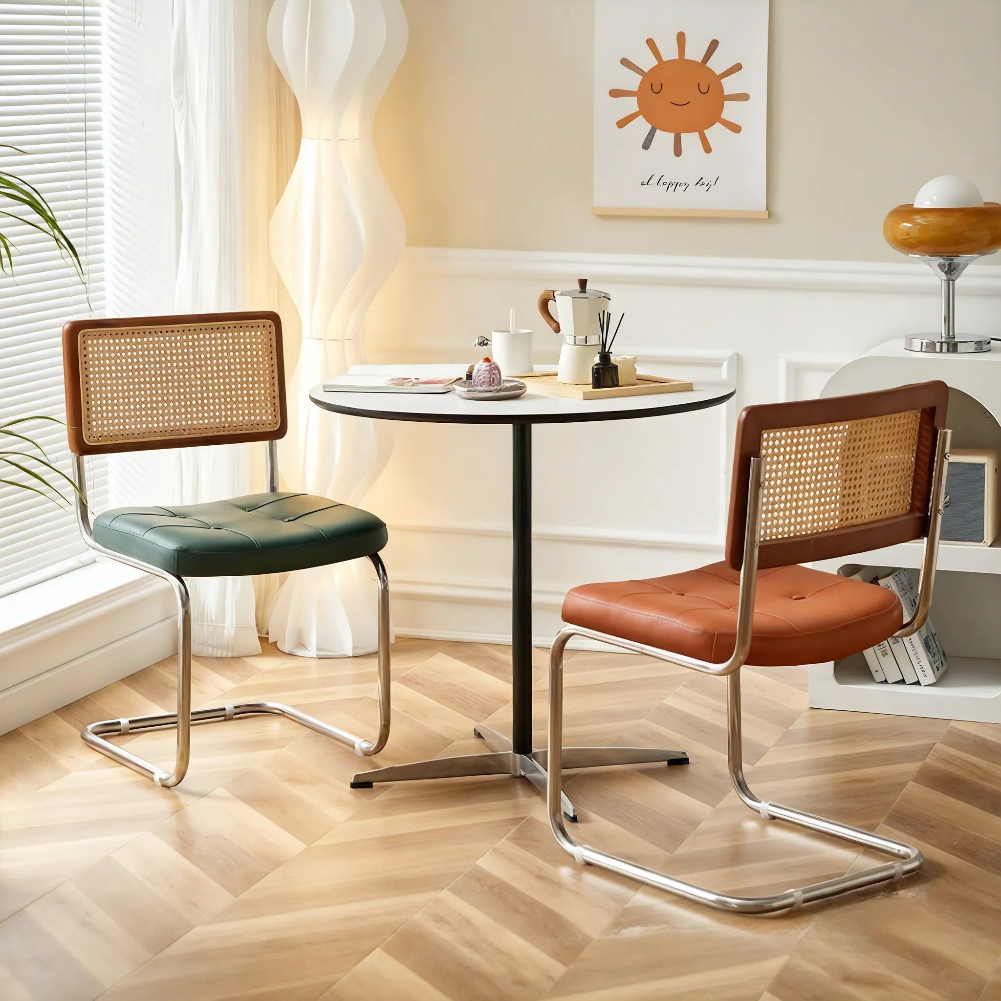 Vintage Nordic Rattan Dining Chair  Aescraft