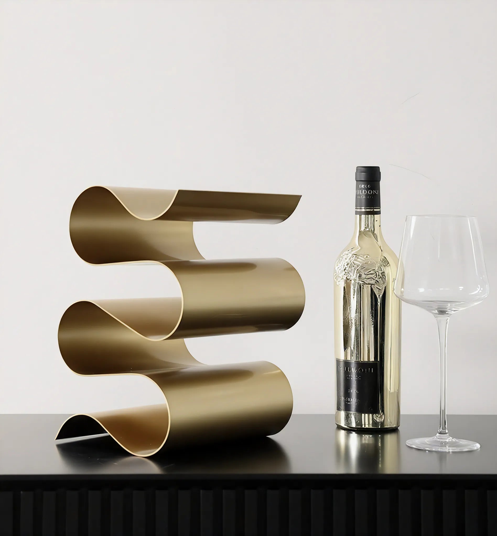 Wave Design Metal Wine Rack  Aescraft
