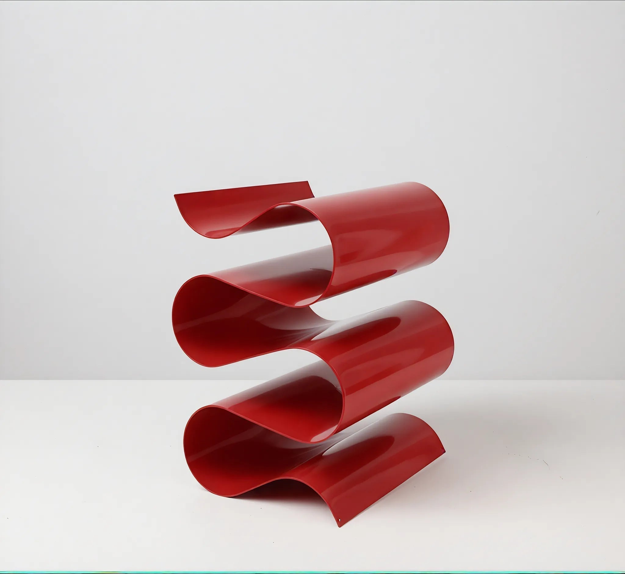 Wave Design Metal Wine Rack  Aescraft Red