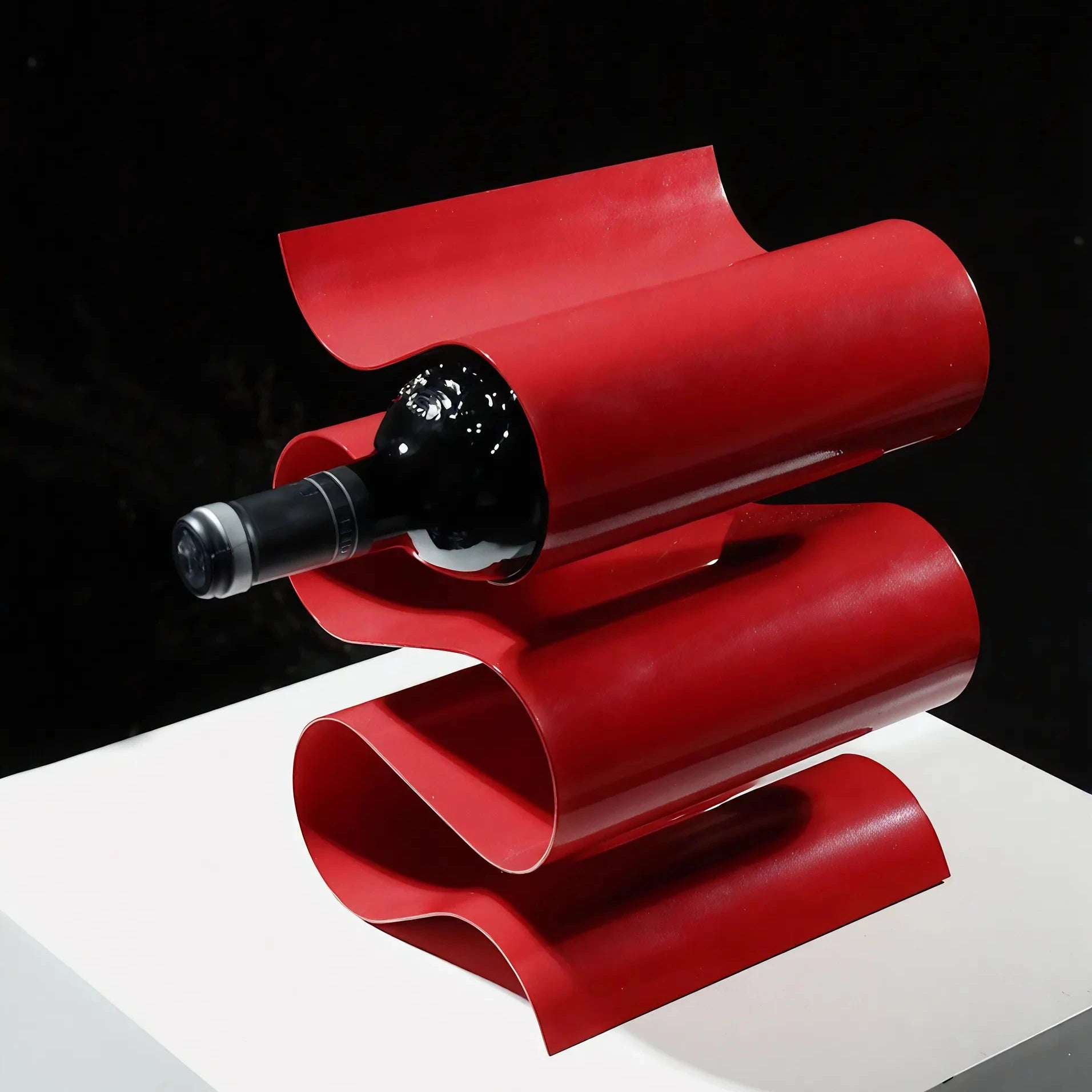 Wave Design Metal Wine Rack  Aescraft