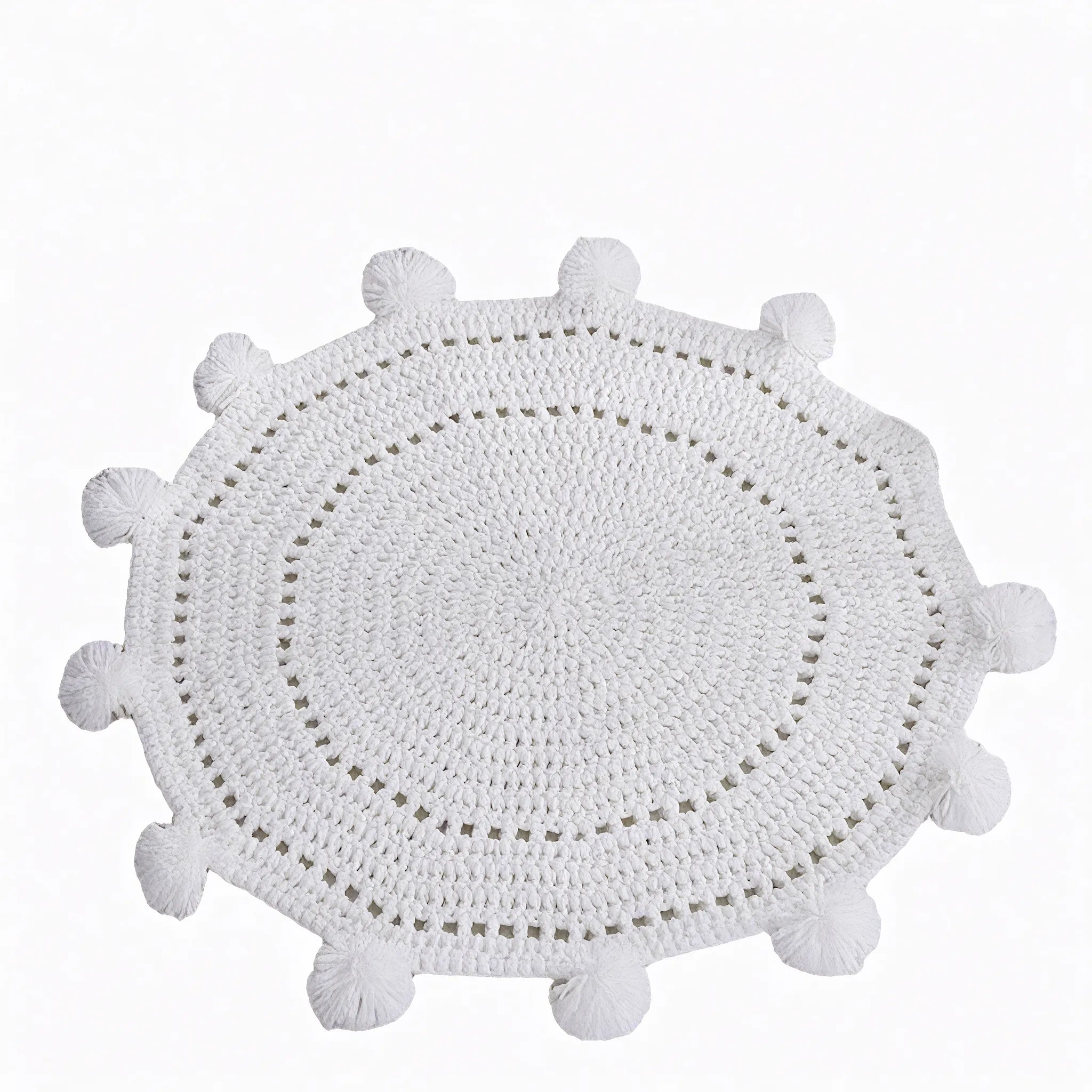 Whimsy Round Pom Pom Rug Aescraft