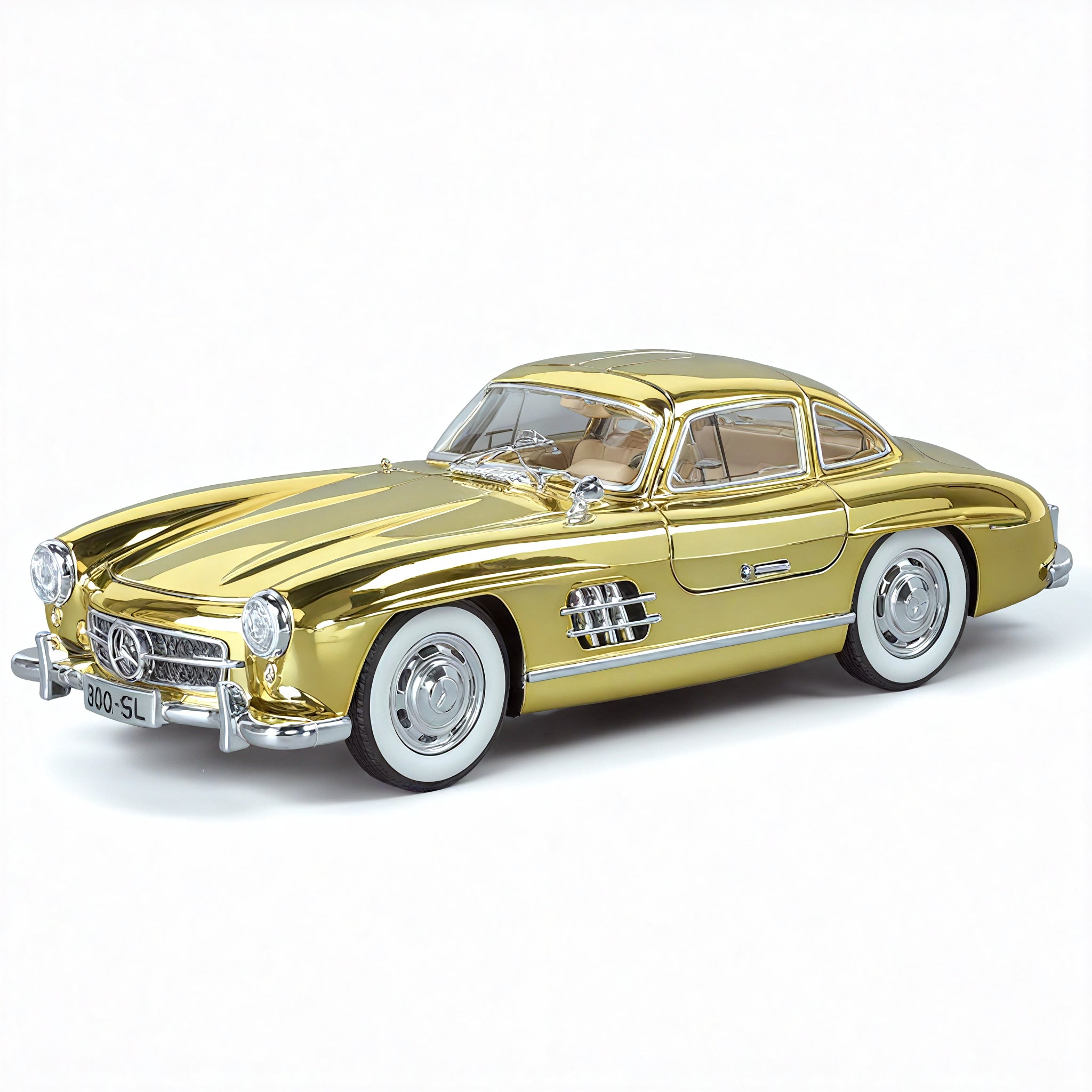Wings of Timeless Elegance – 1:24 Mercedes-Benz 300SL Model Aescraft Gold