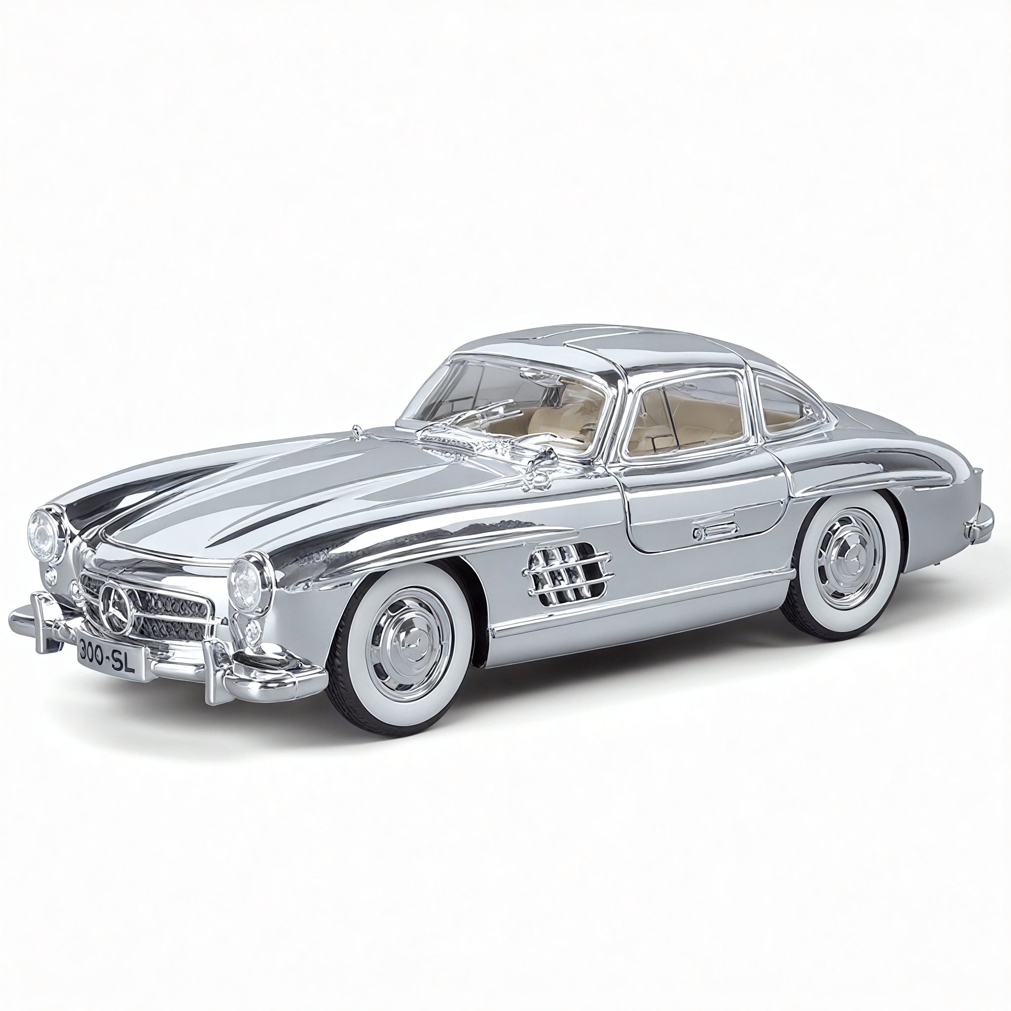 Wings of Timeless Elegance – 1:24 Mercedes-Benz 300SL Model Aescraft Silver
