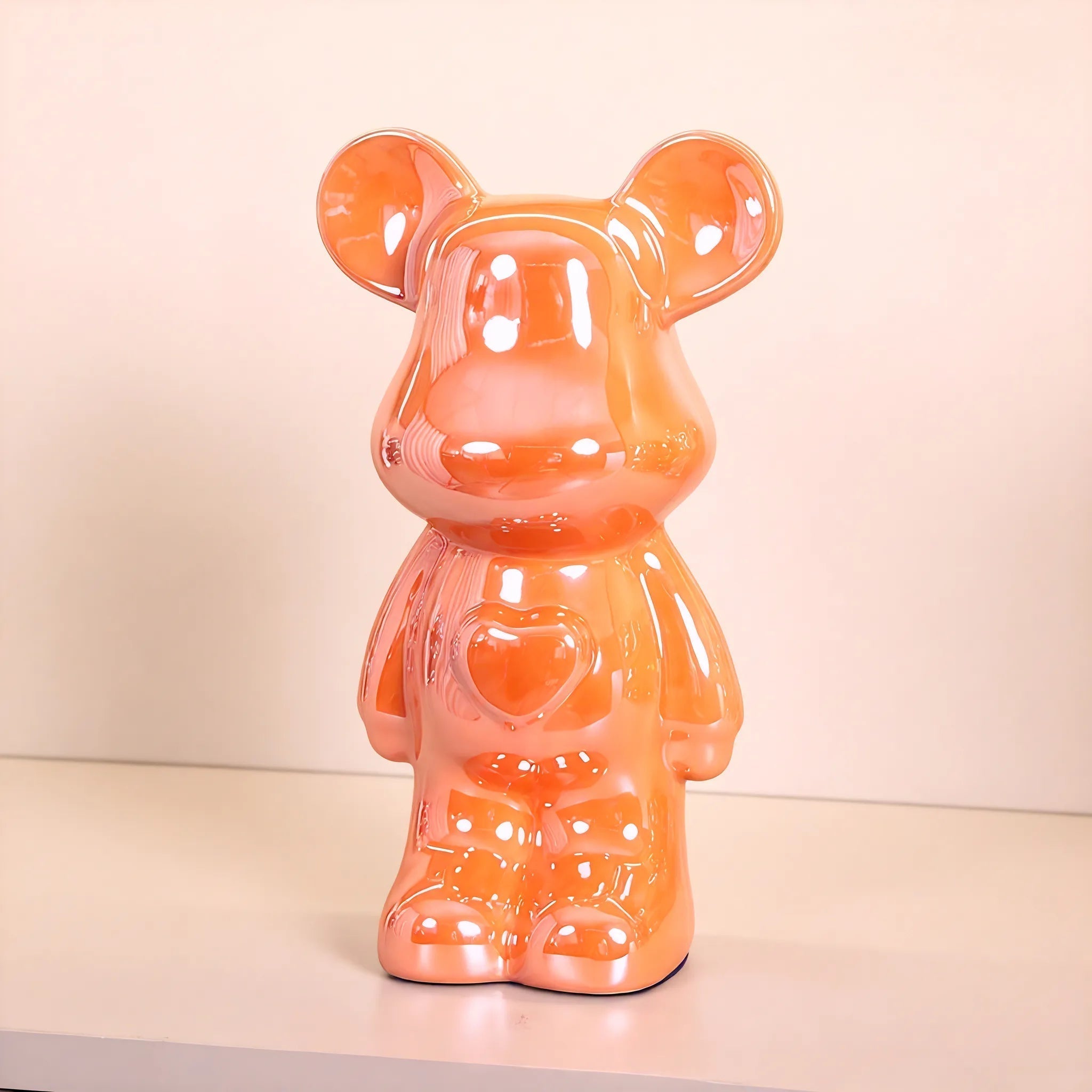 Ceramic Heart BearBrick Aescraft Orange
