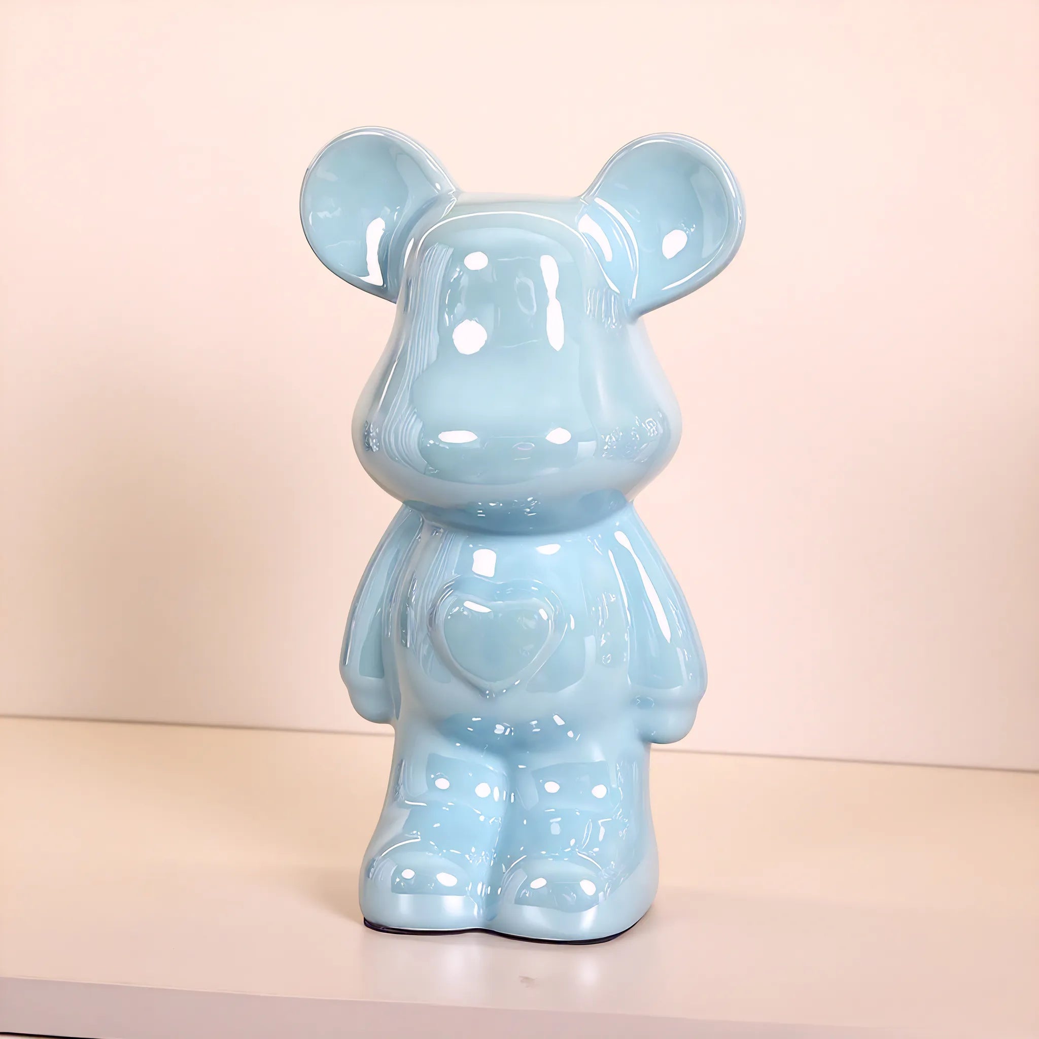 Ceramic Heart BearBrick Aescraft Blue