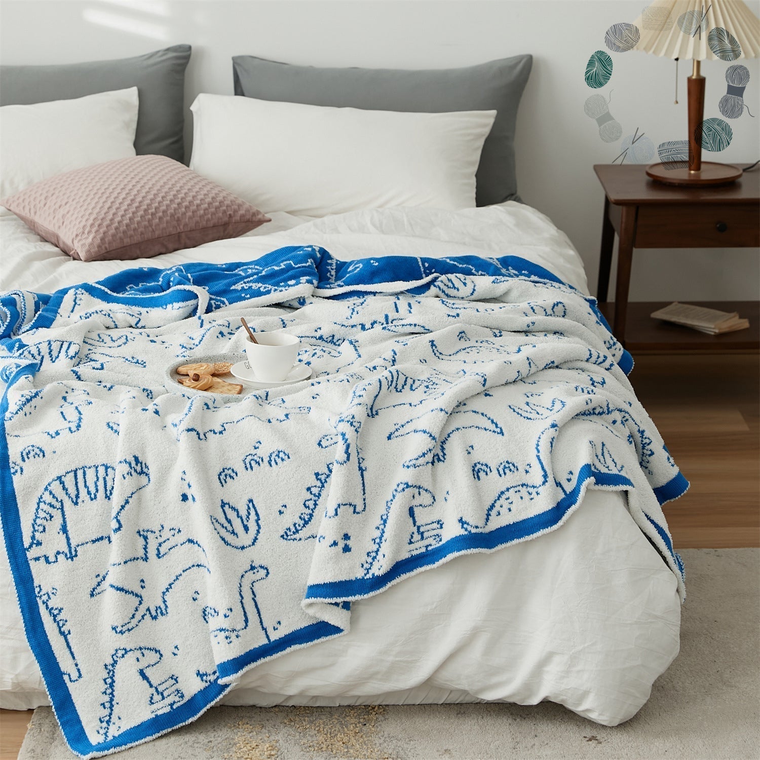 Dino Dreams Throw Blanket Aescraft
