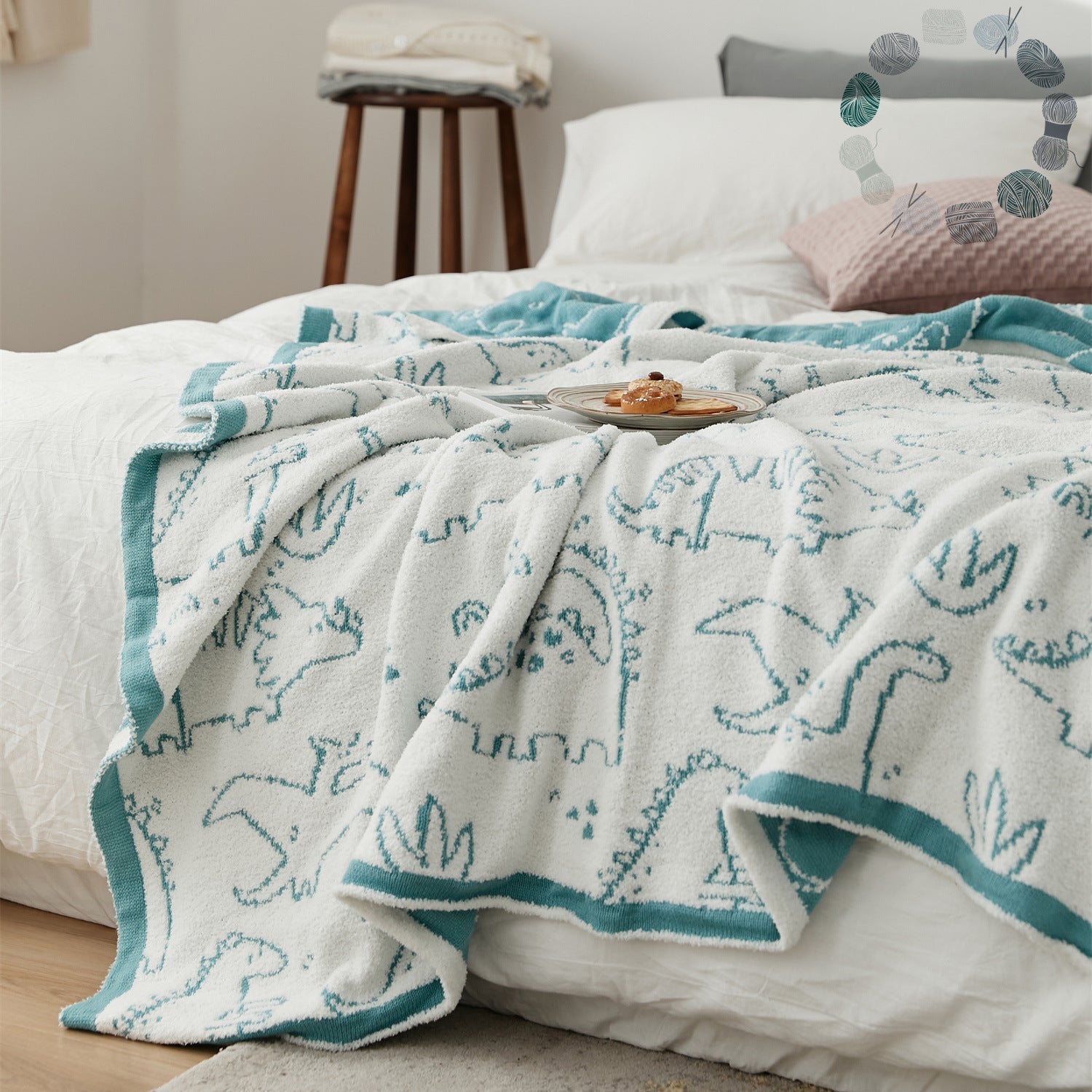 Dino Dreams Throw Blanket Aescraft
