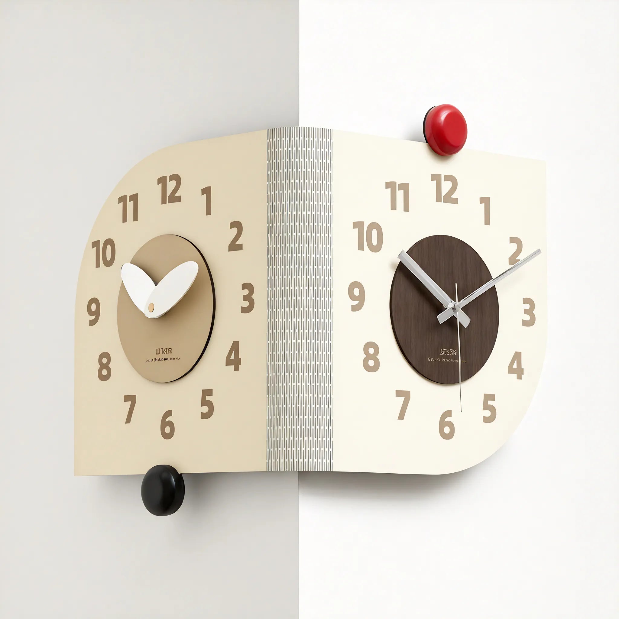 Dual-Faced Modern Wall Clock  Aescraft White  