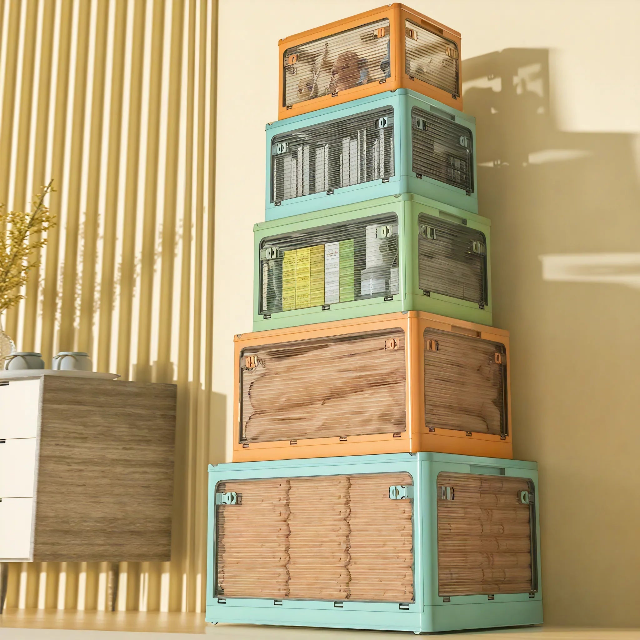 FlexiBox: The Foldable Storage Drawer Organizer Aescraft