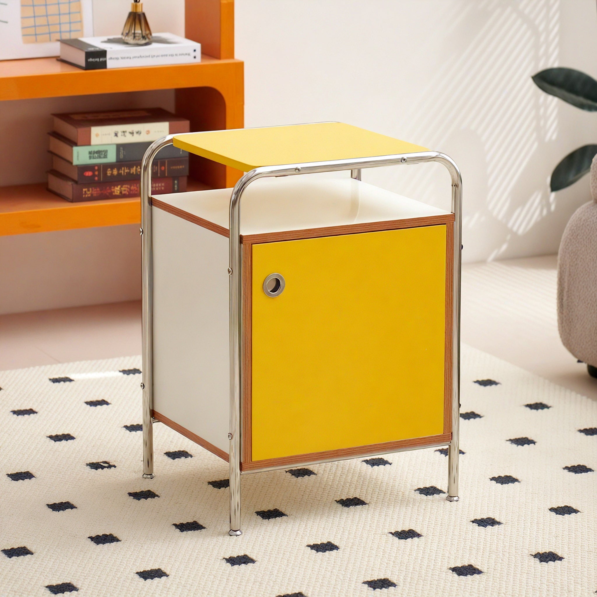Nordic Storage Cube: A Colorful Accent Cabinet Aescraft Yellow